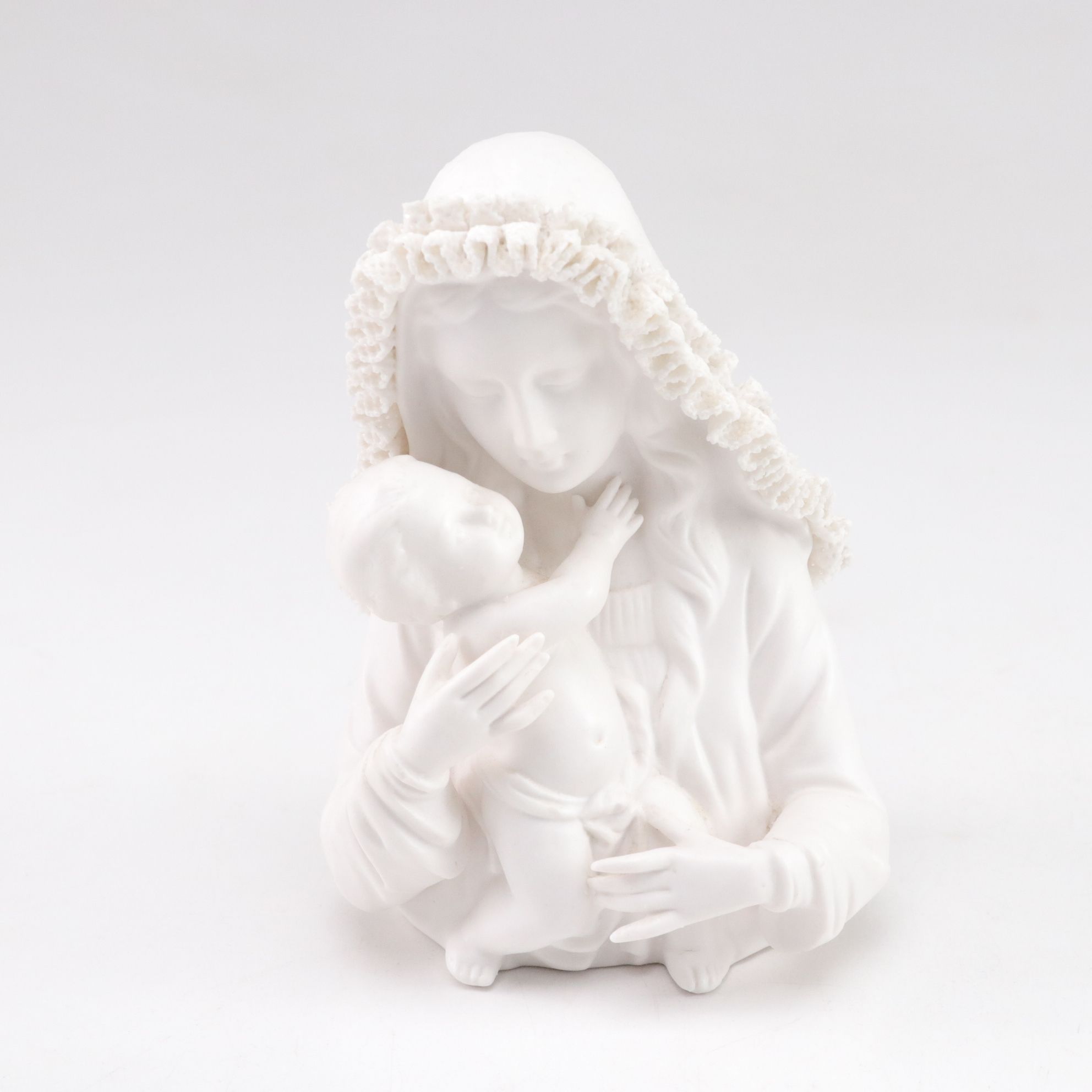 Dresden Lace Madona with Child & Other Christian Figurines