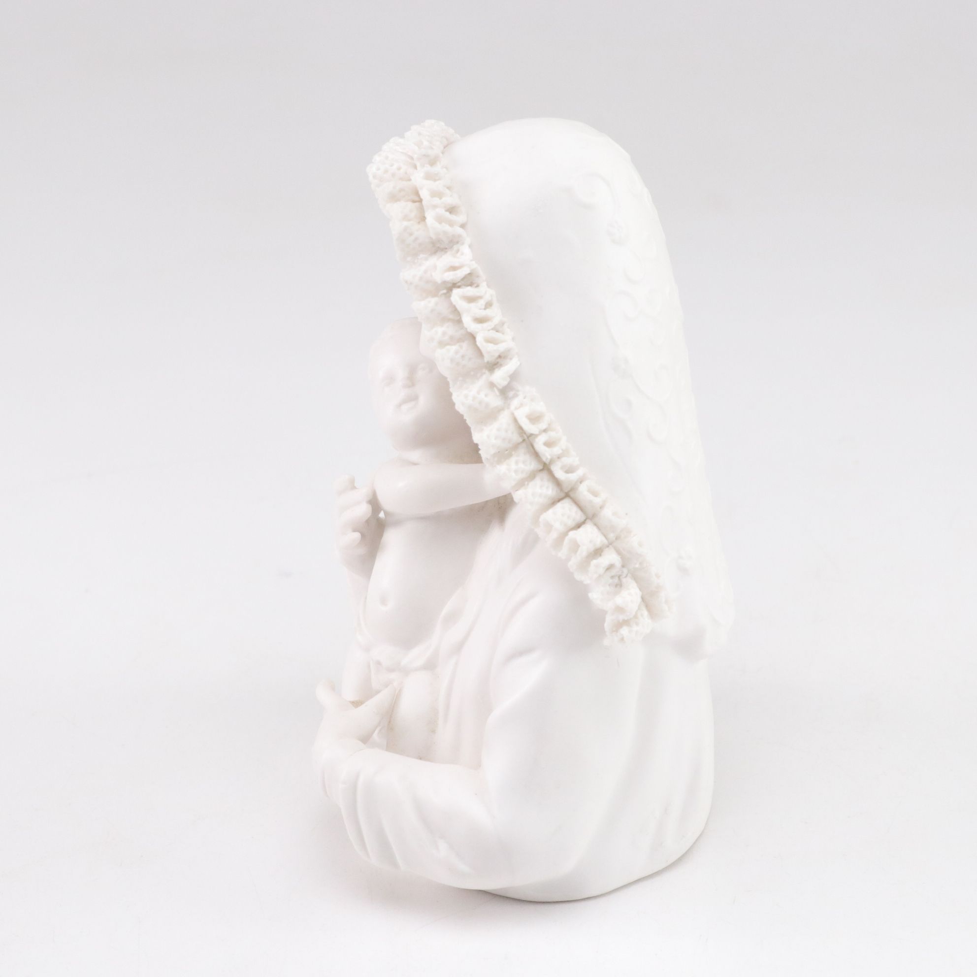 Dresden Lace Madona with Child & Other Christian Figurines