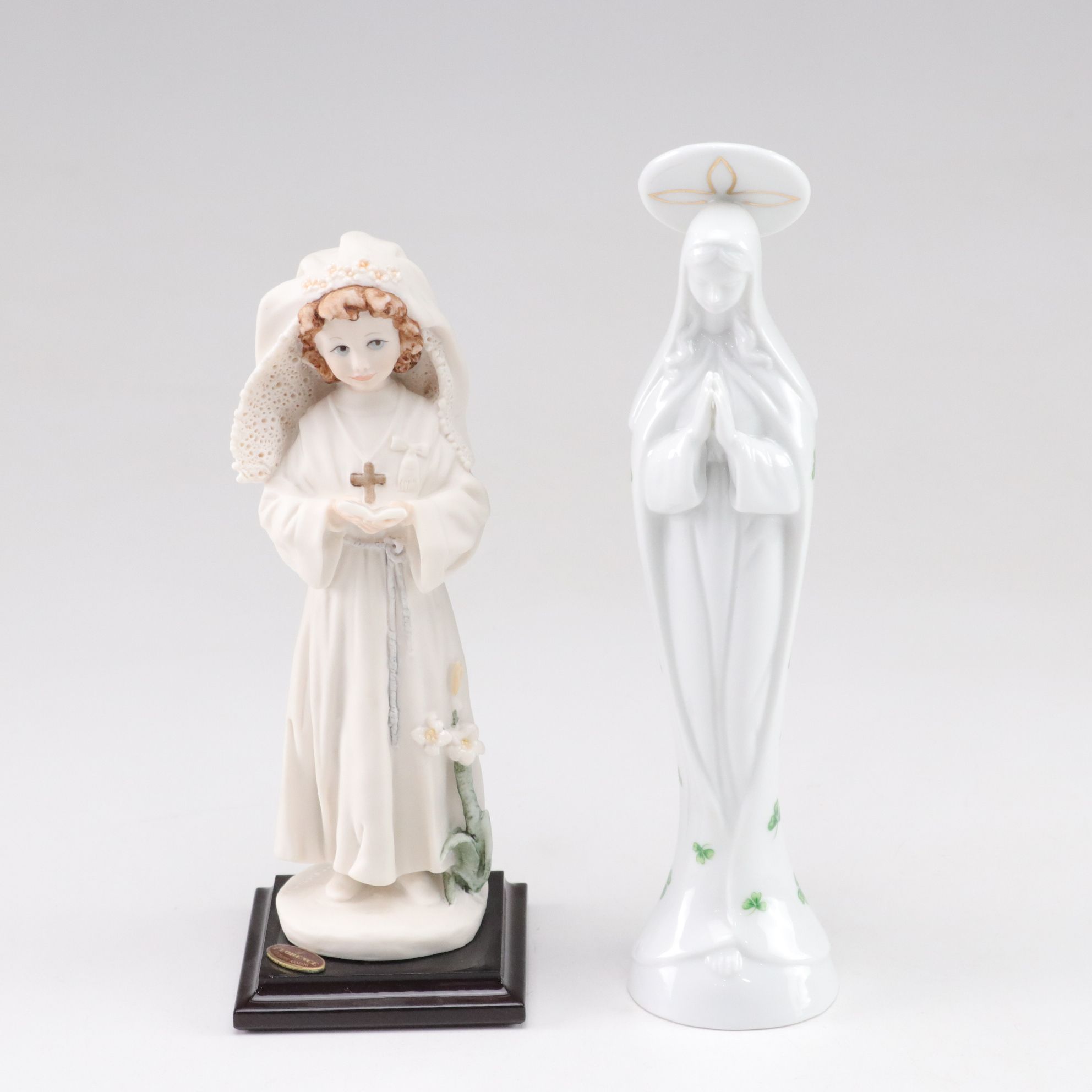 Dresden Lace Madona with Child & Other Christian Figurines