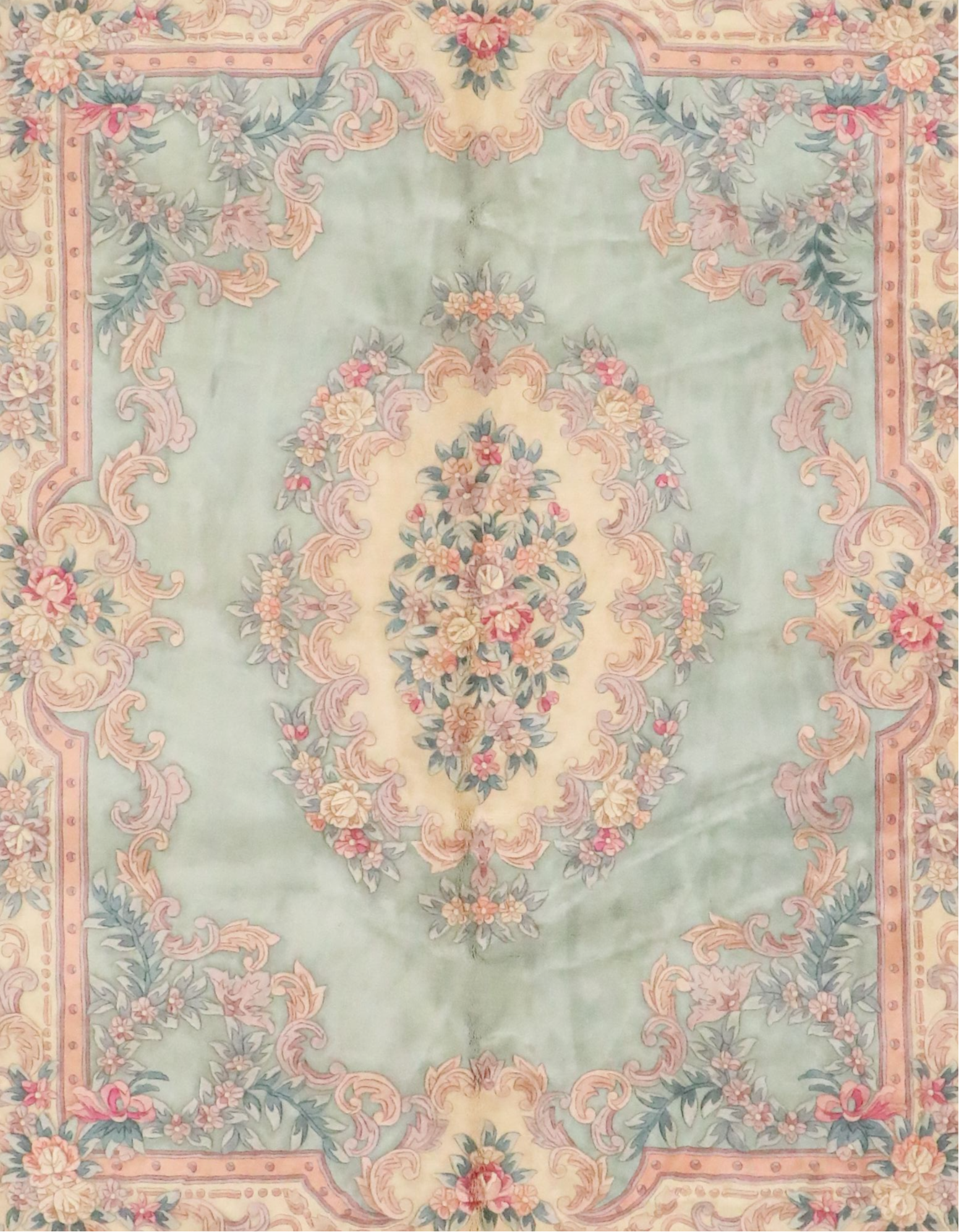 7'9 x 10'5 Hand-Knotted and Carved Chinese Peking Area Rug