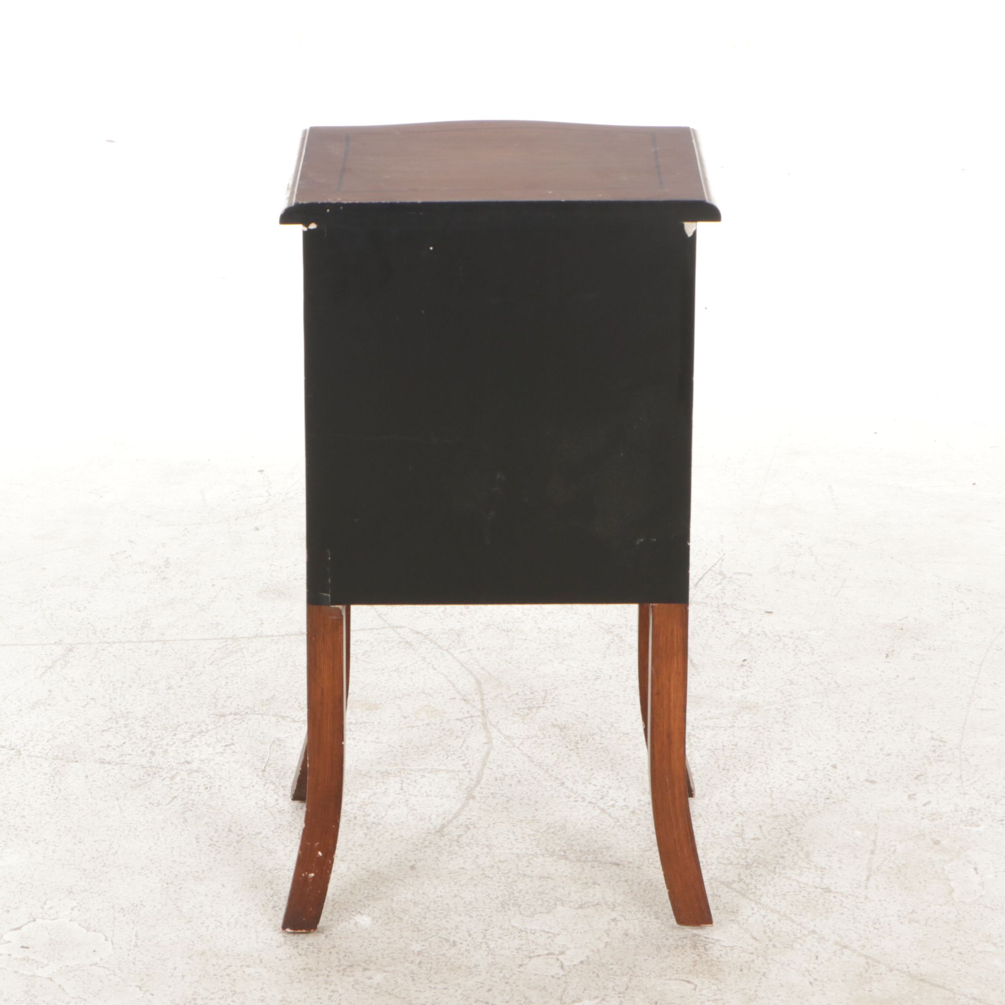 Small Wooden Accent Cabinet with Bouquet and Floral Motif, Late 20th Century