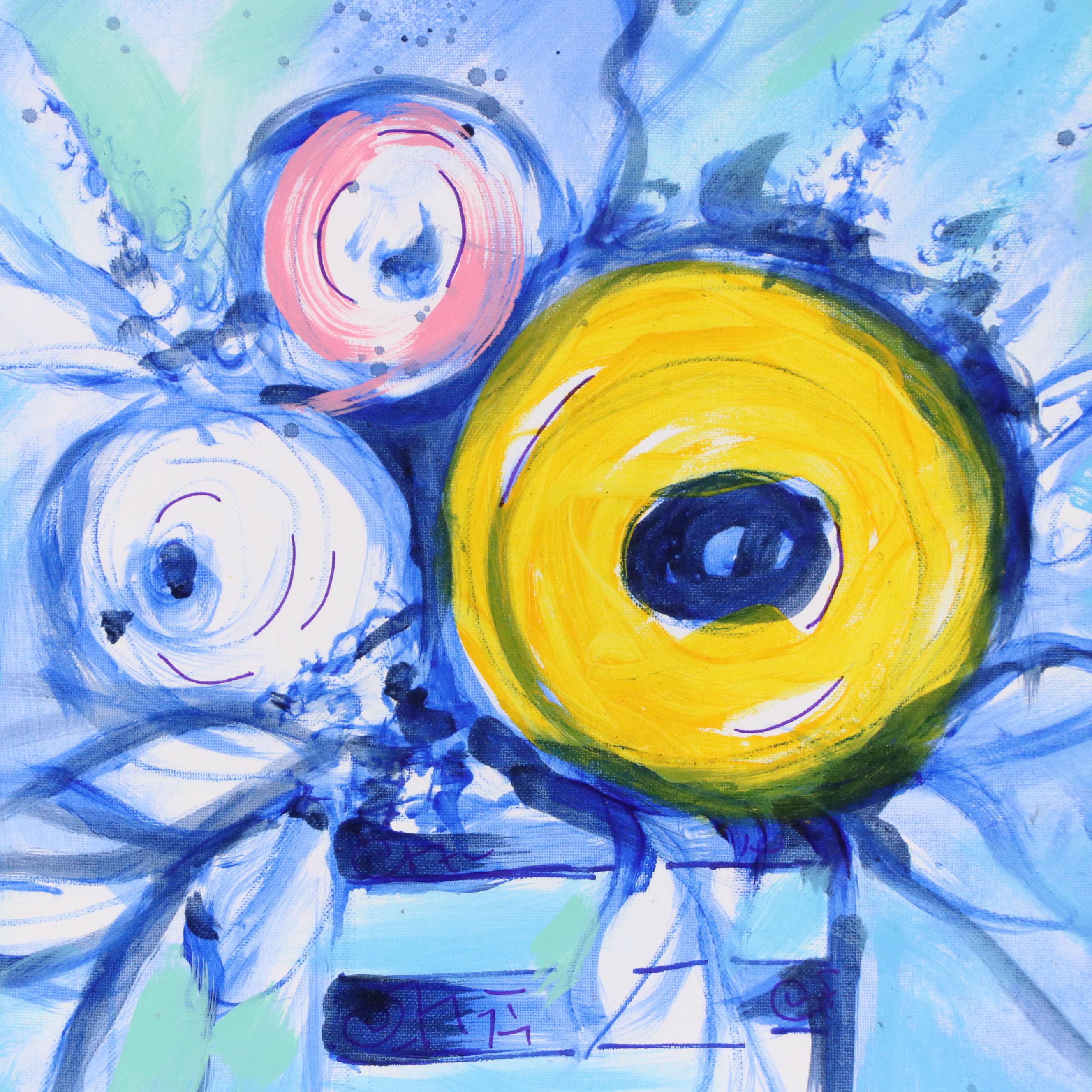 Lanre Buraimoh Floral Still Life Acrylic Painting, 2020