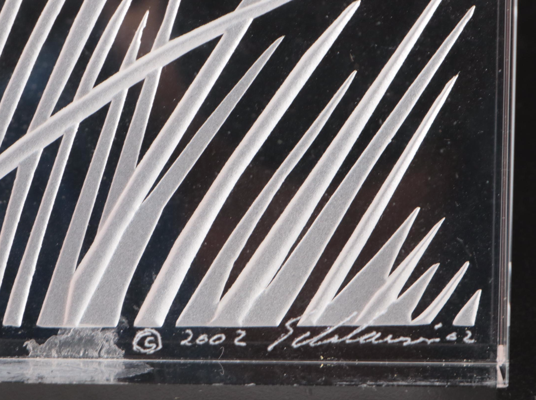 Artist Signed Art Glass Vase Pair with Muurla Ruffled Glass Vase