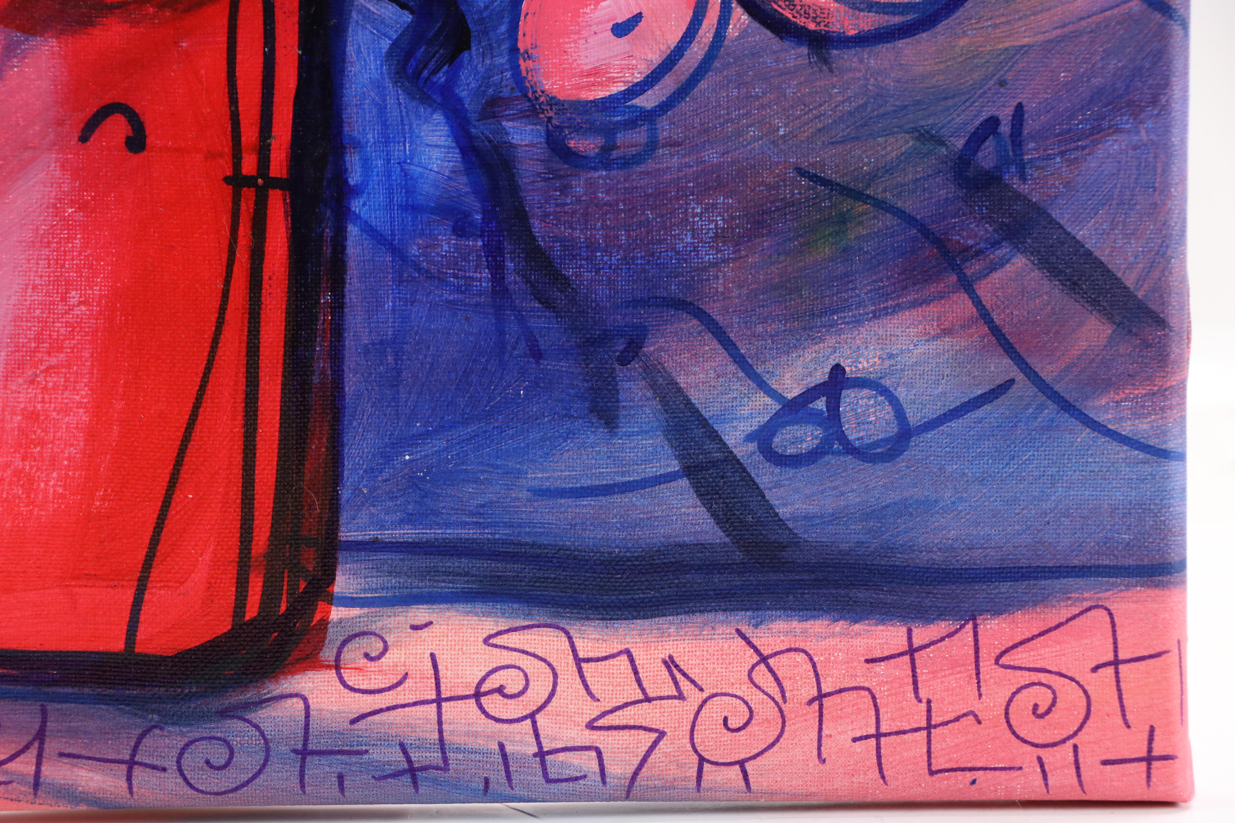 Lanre Buraimoh Floral Still Life Acrylic Painting, 2015