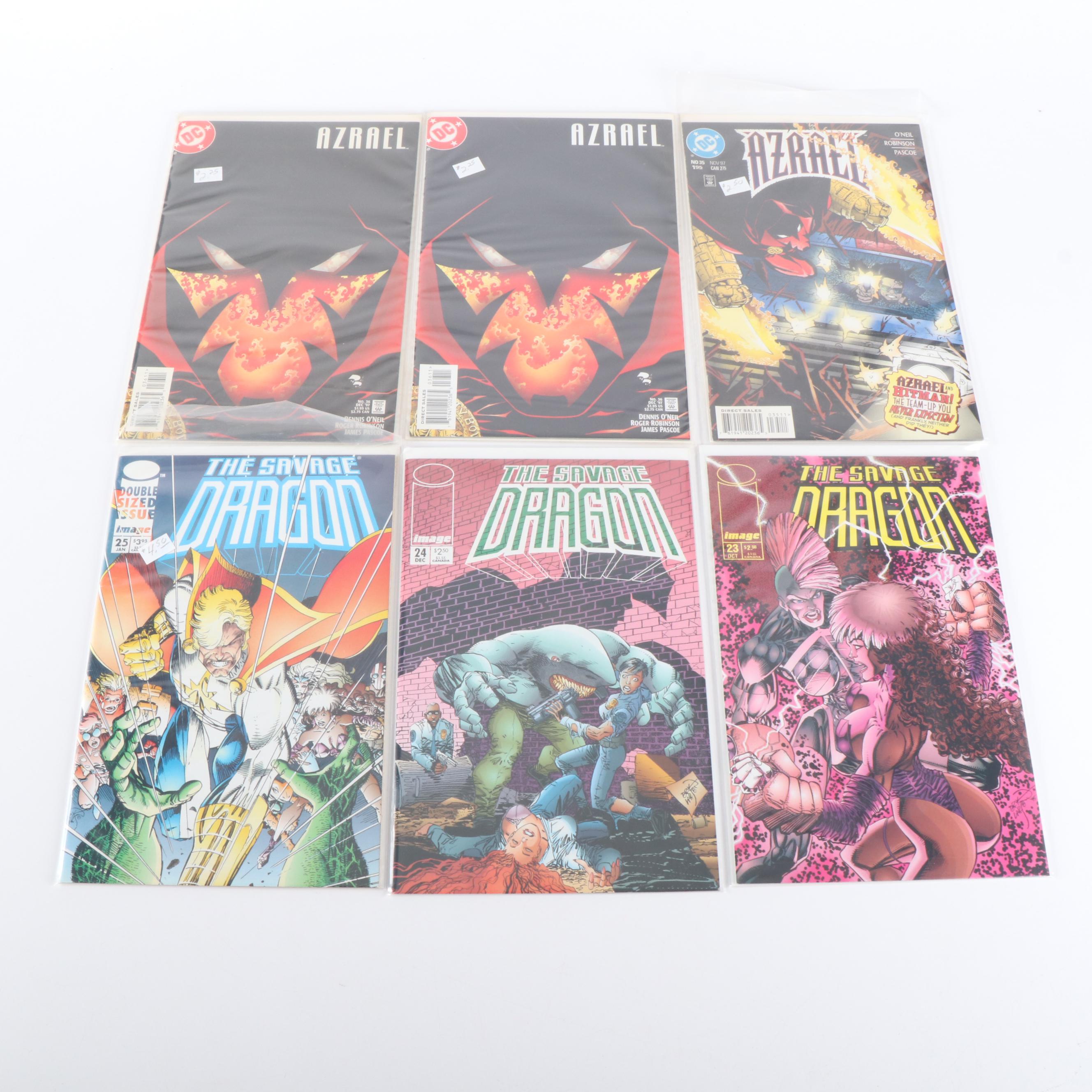 Modern Age "The Savage Dragon" and "Azrael" Comic Books