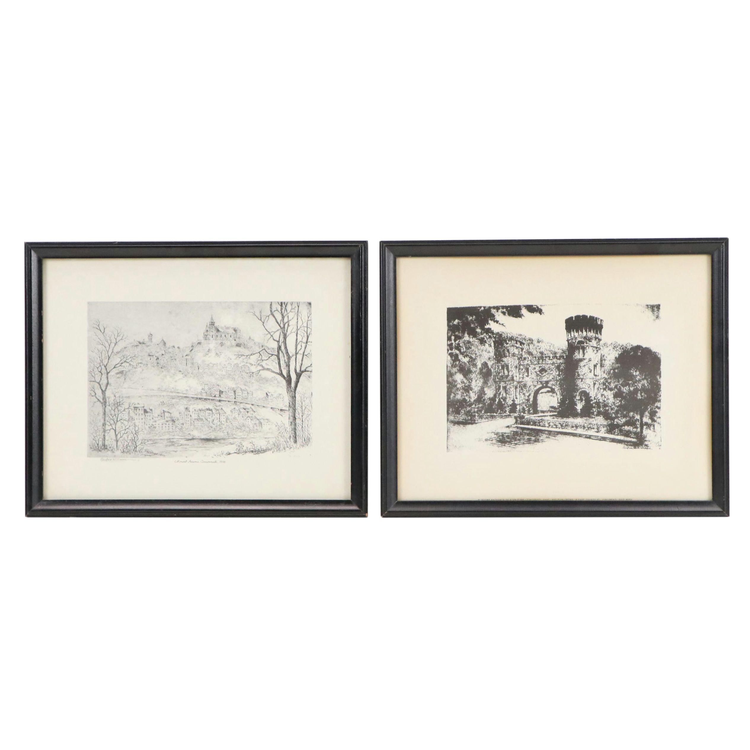 Halftones After Caroline Williams Including "Mount Adams, Cincinnati, 1946"