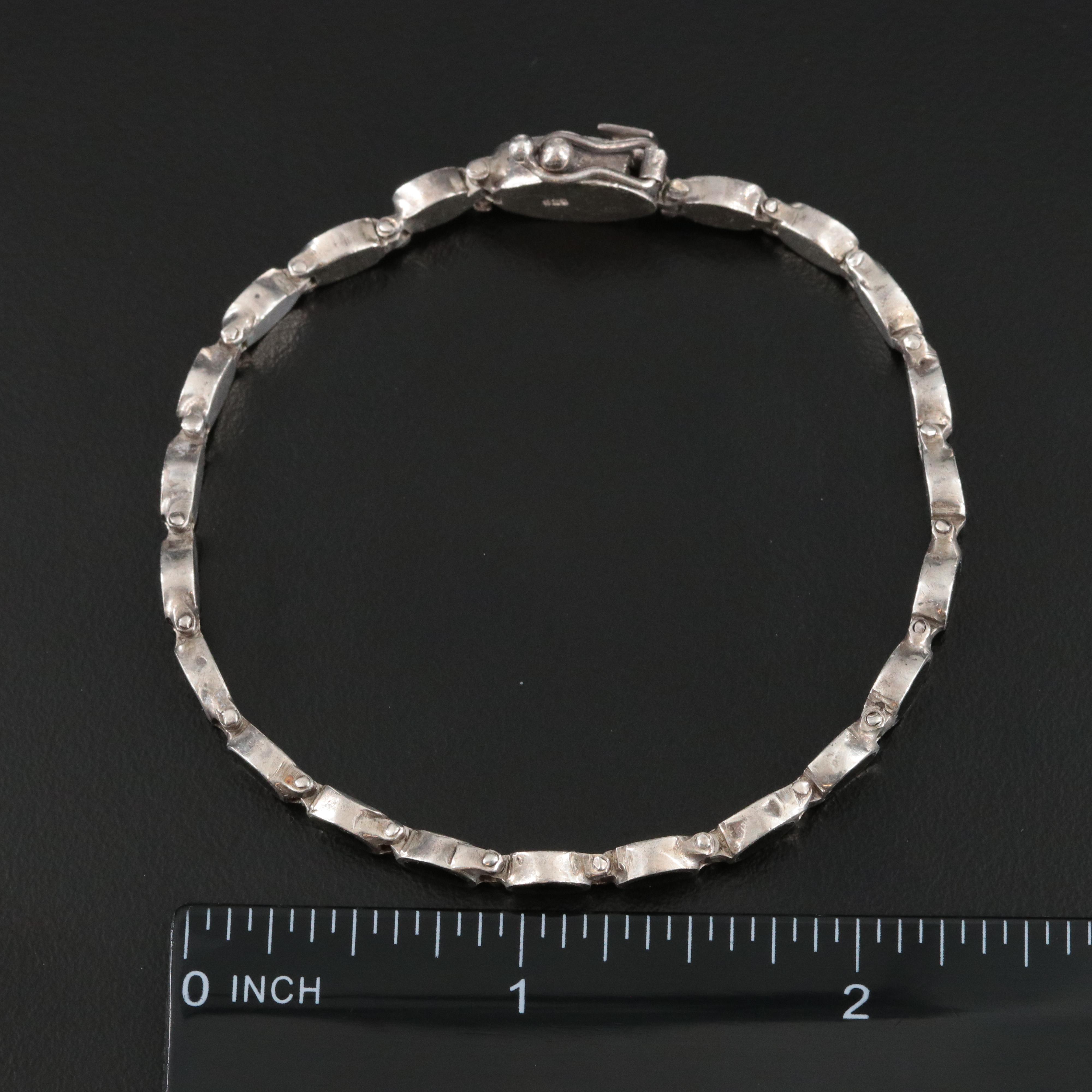 Sterling Glass Link Bracelet