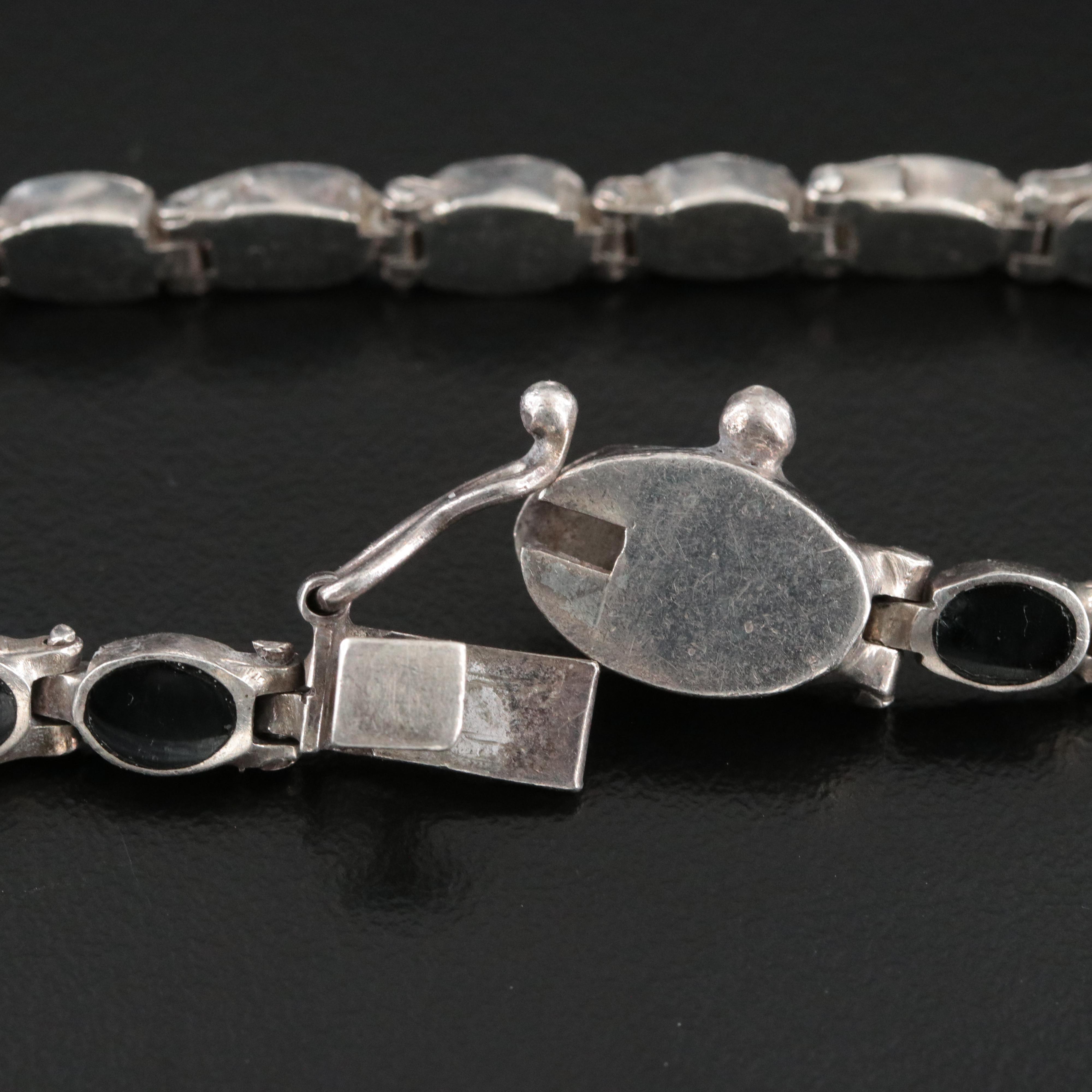 Sterling Glass Link Bracelet