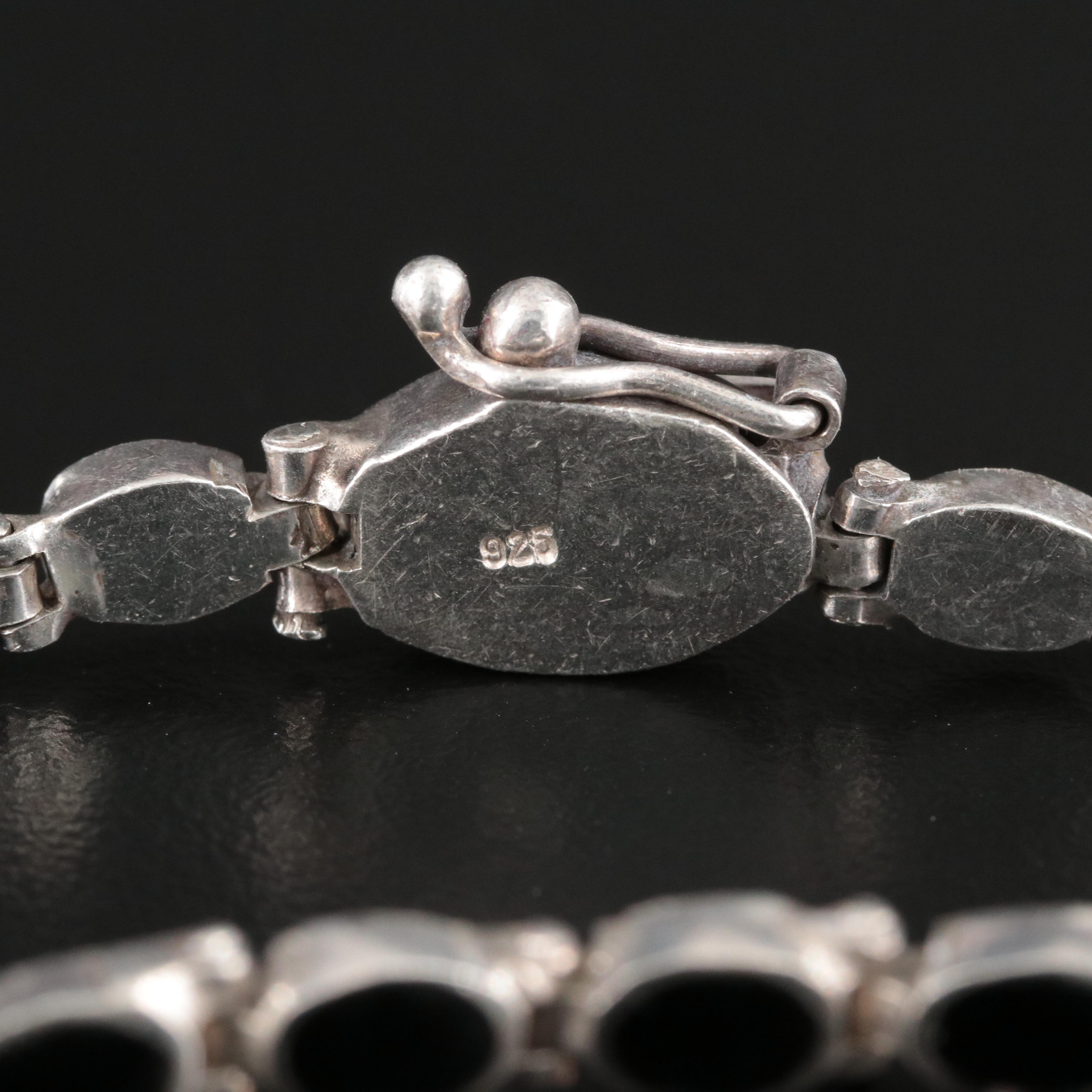 Sterling Glass Link Bracelet