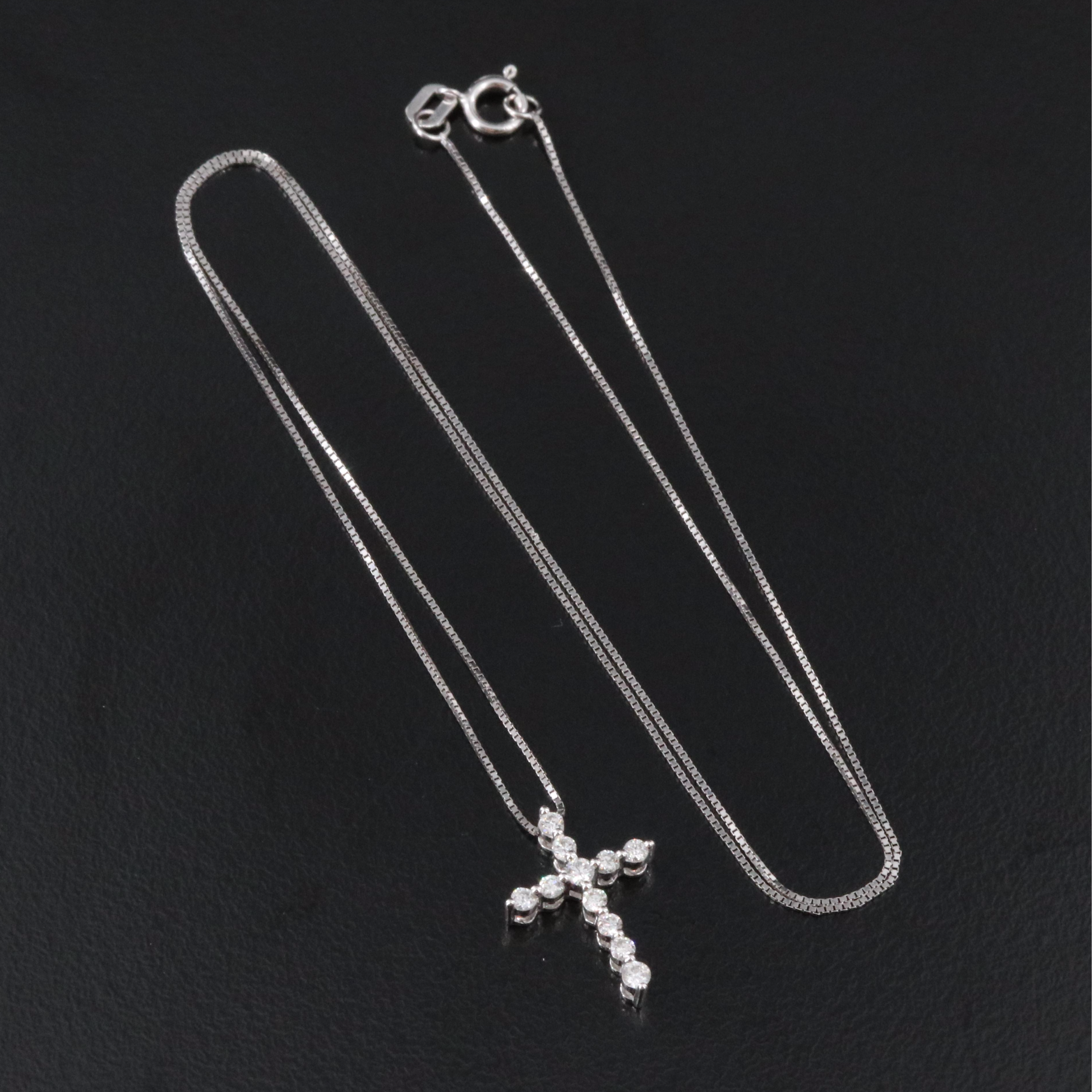 14K 0.30 CTW Diamond Cross Pendant Necklace