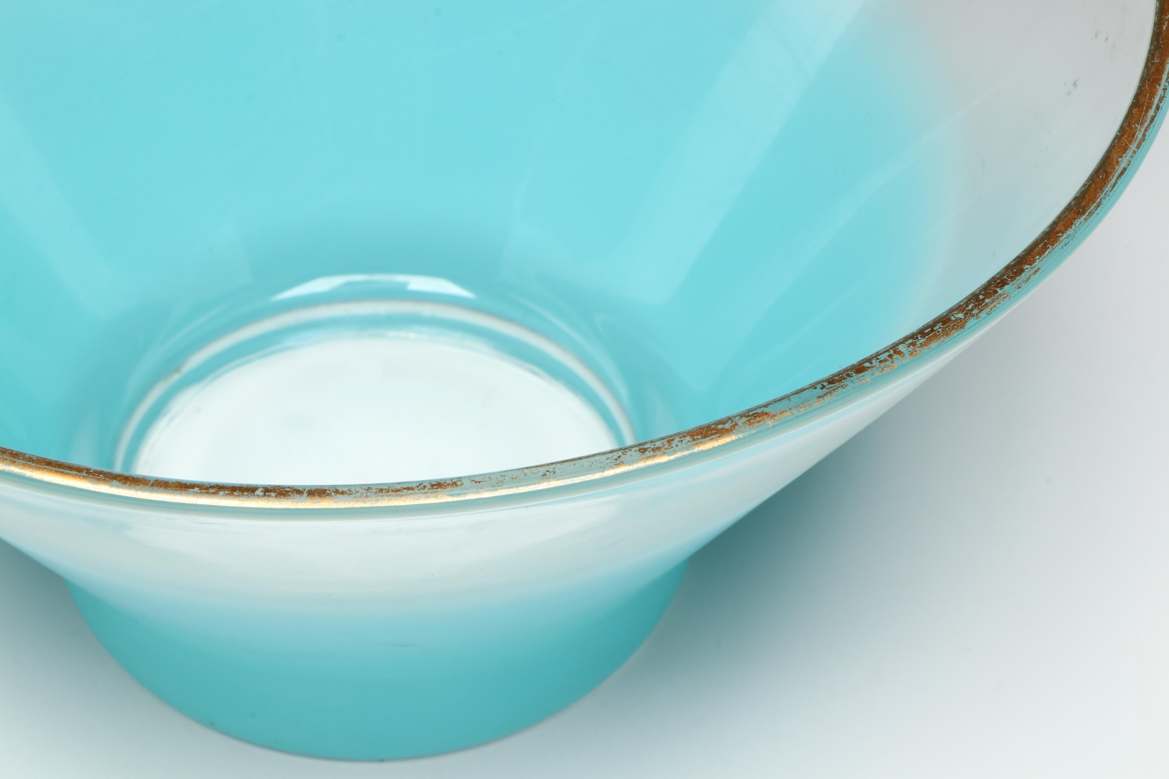 West Virginia Glass Blendo Salad Bowls and Serving Bowl, Mid to Late 20th C.