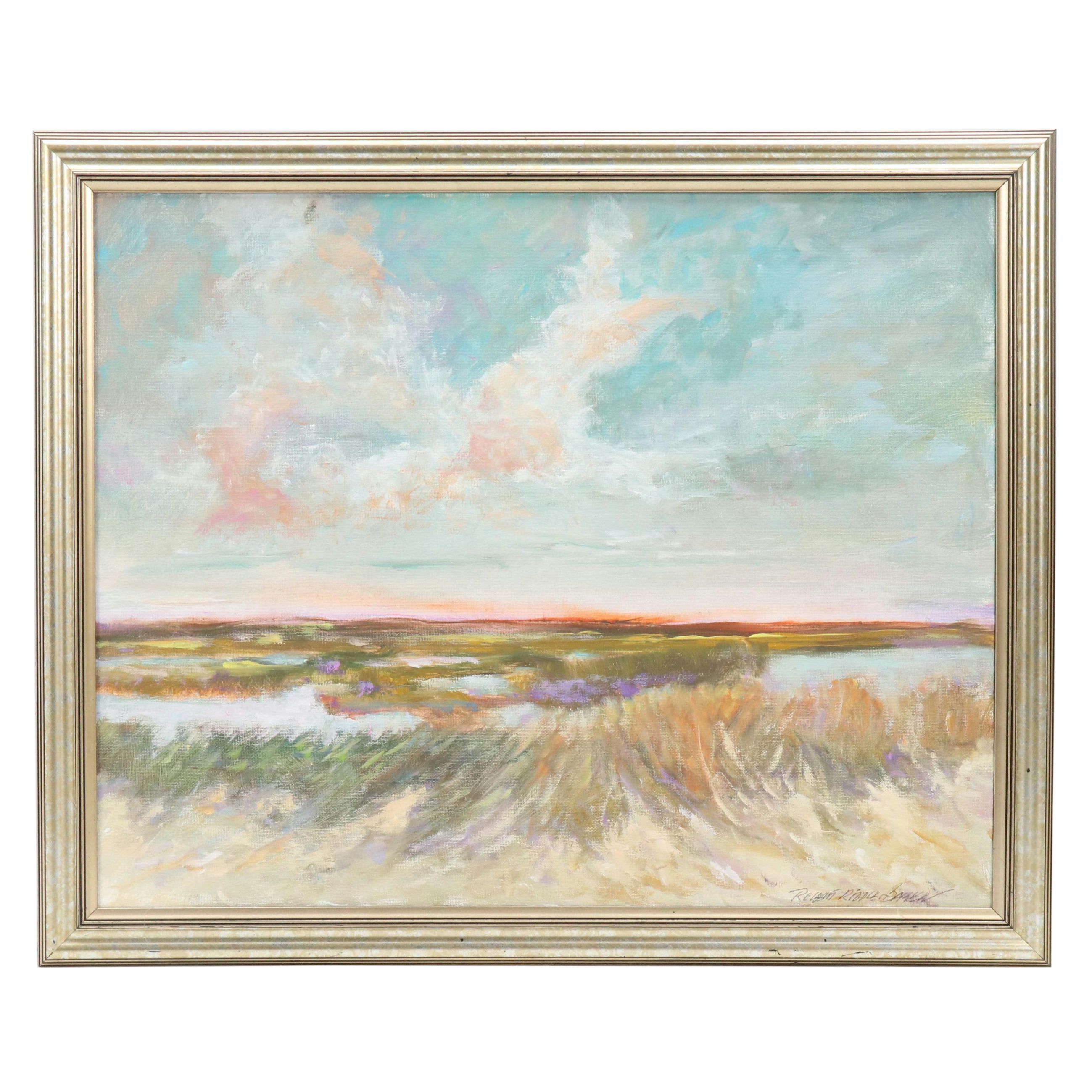 Robert R. Baker Acrylic Landscape Painting "Sandy Shore," 2024