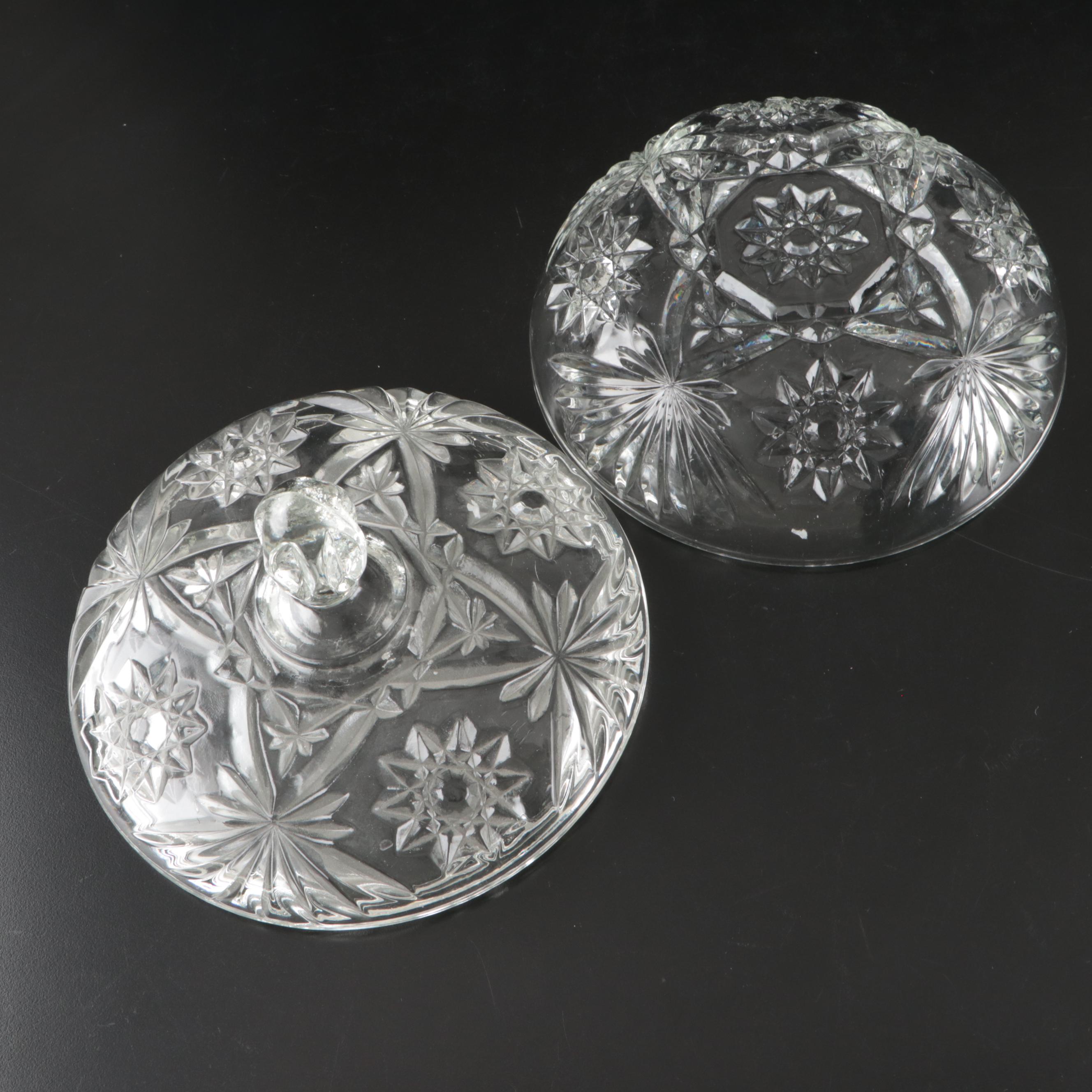 Federal Glass "Windsor Clear" Plate with Other American Glass Tableware