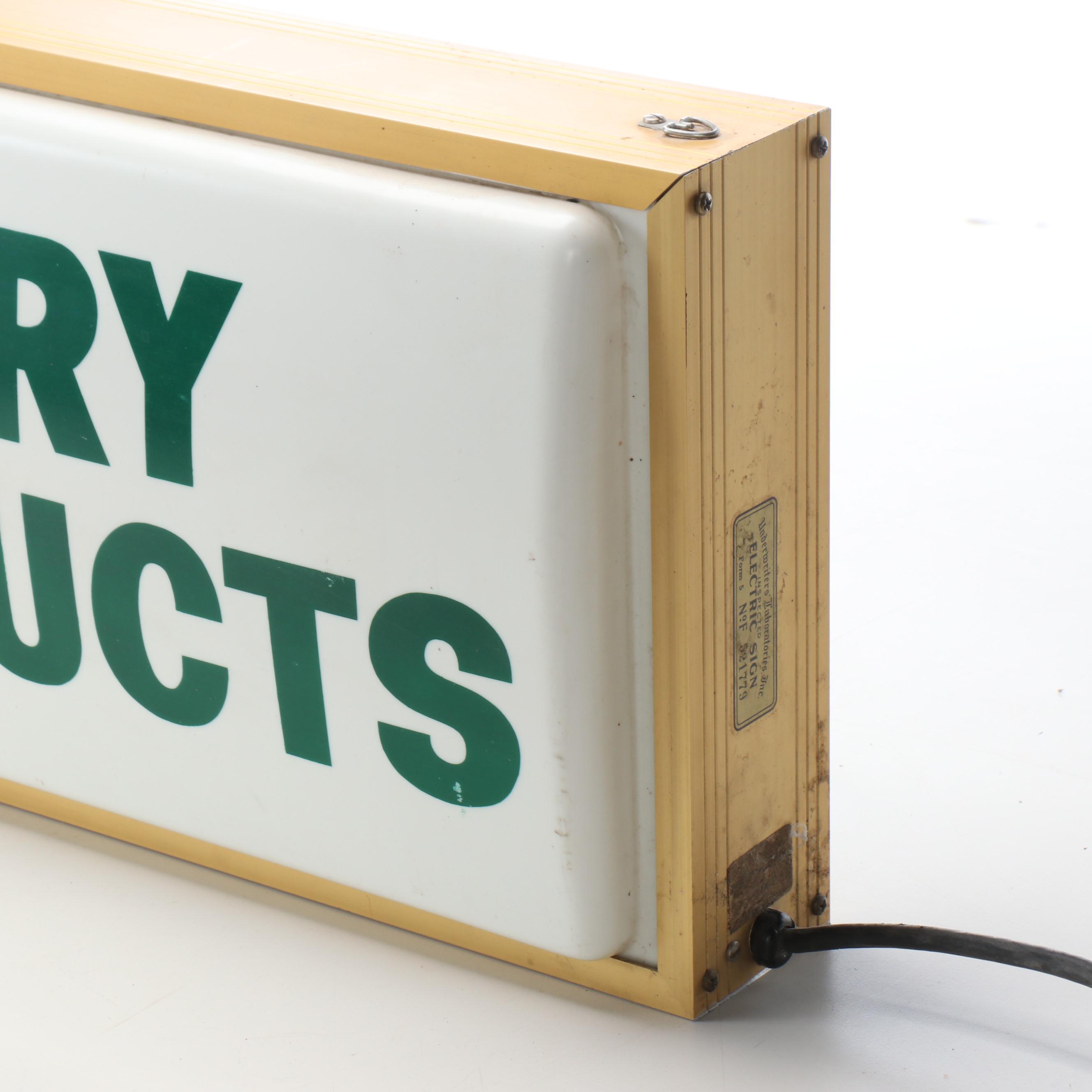 Carnation Dairy Productions Illuminated Advertising Sign, Late 20th Century