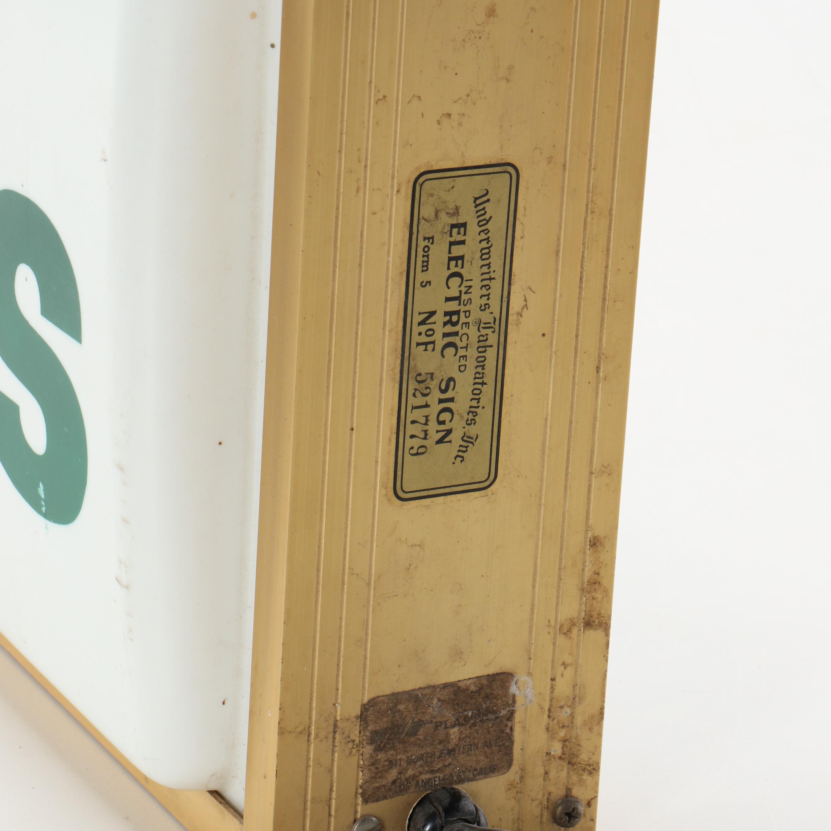 Carnation Dairy Productions Illuminated Advertising Sign, Late 20th Century