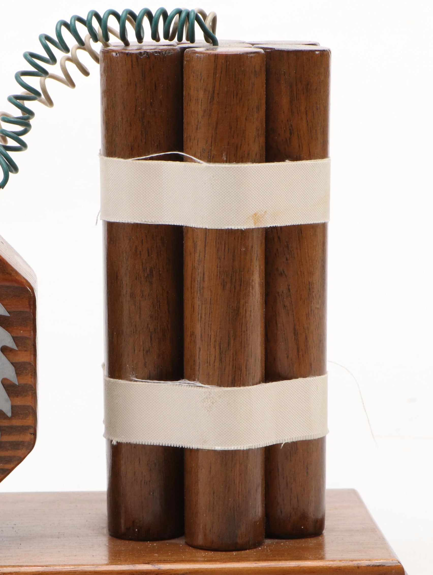 Craftsman Novelty Bomb Wood Mantel Clock