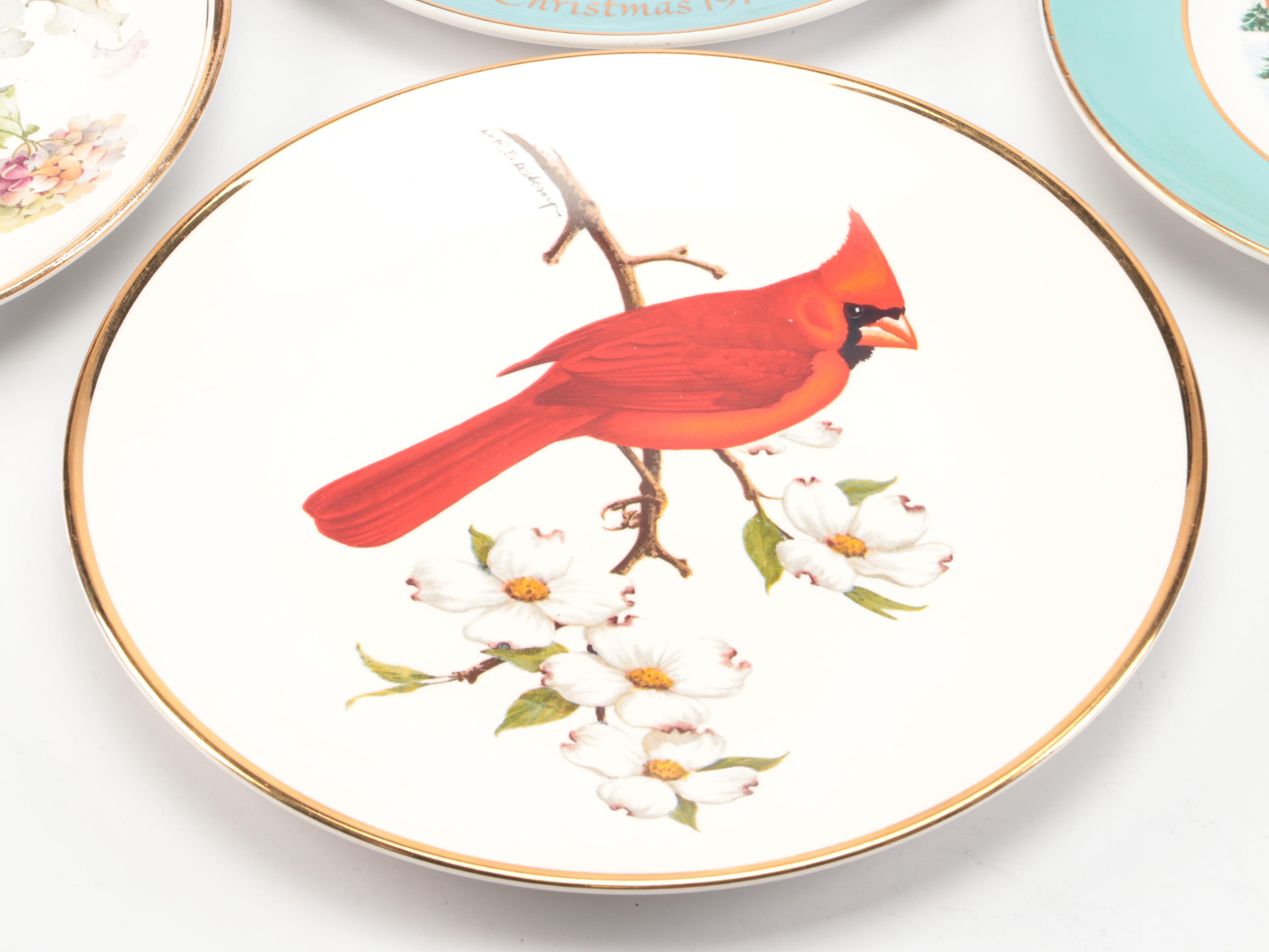 Avon Commemorative Plates with Other Floral Plate