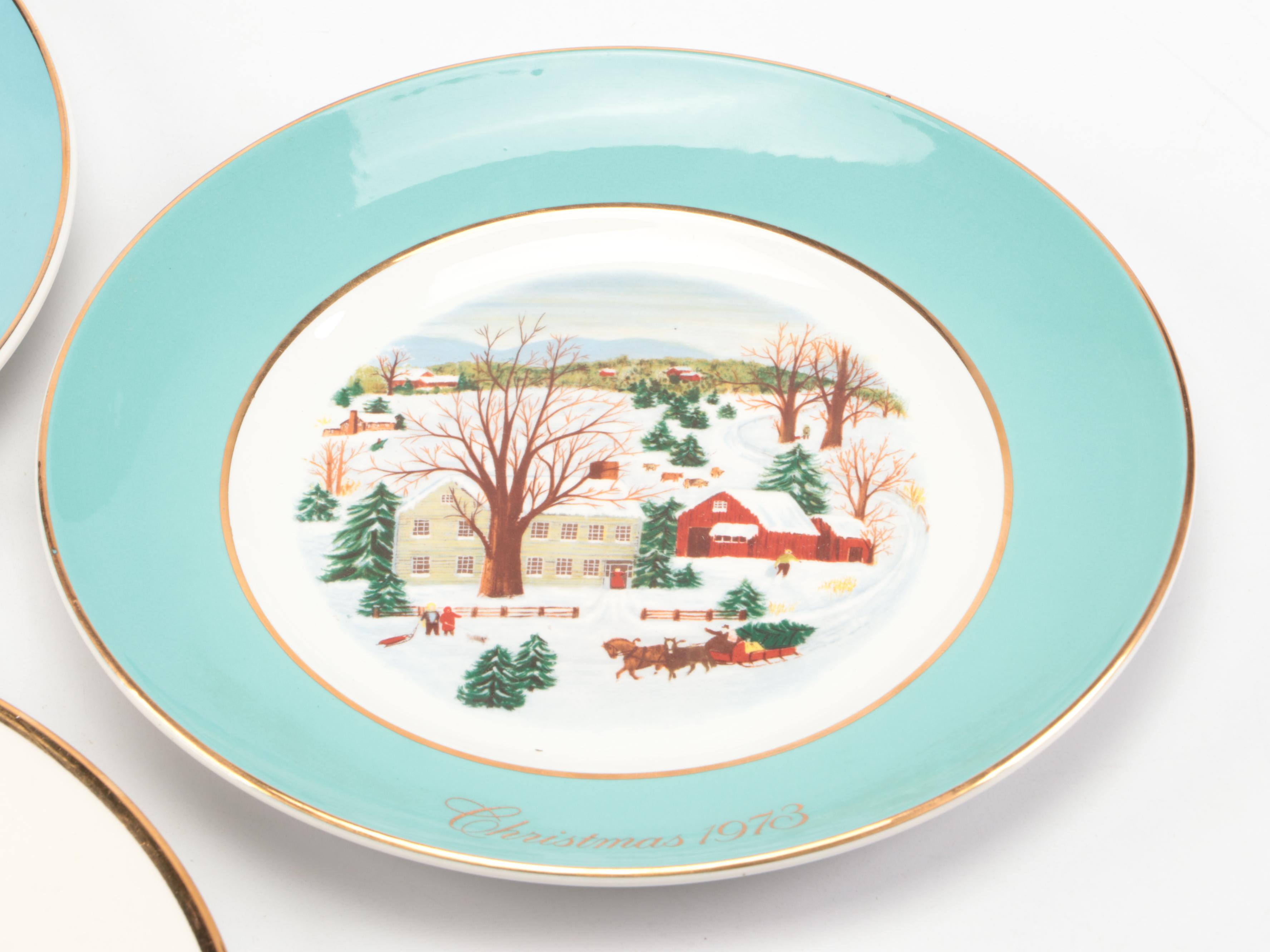 Avon Commemorative Plates with Other Floral Plate