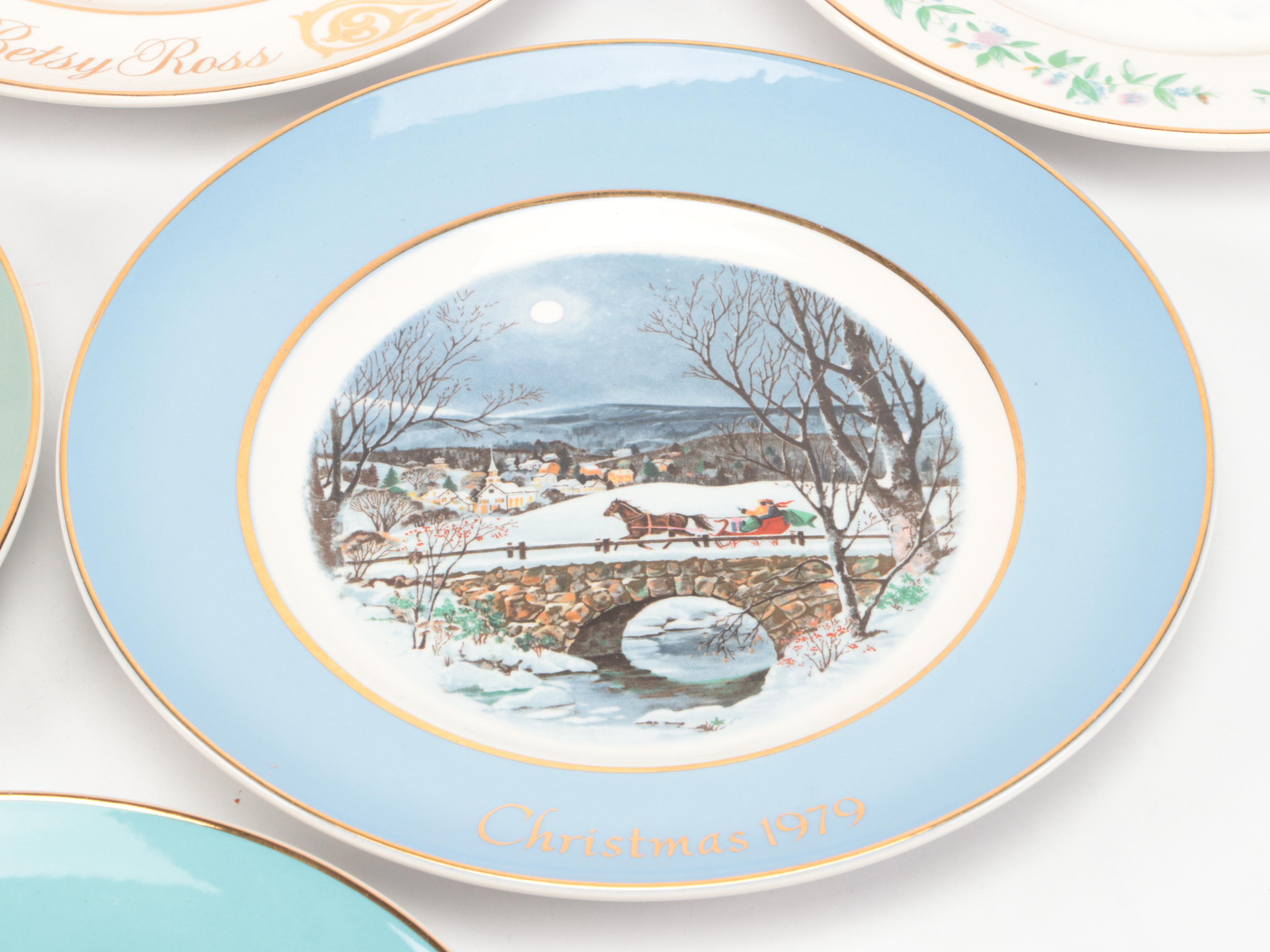 Avon Commemorative Plates with Other Floral Plate