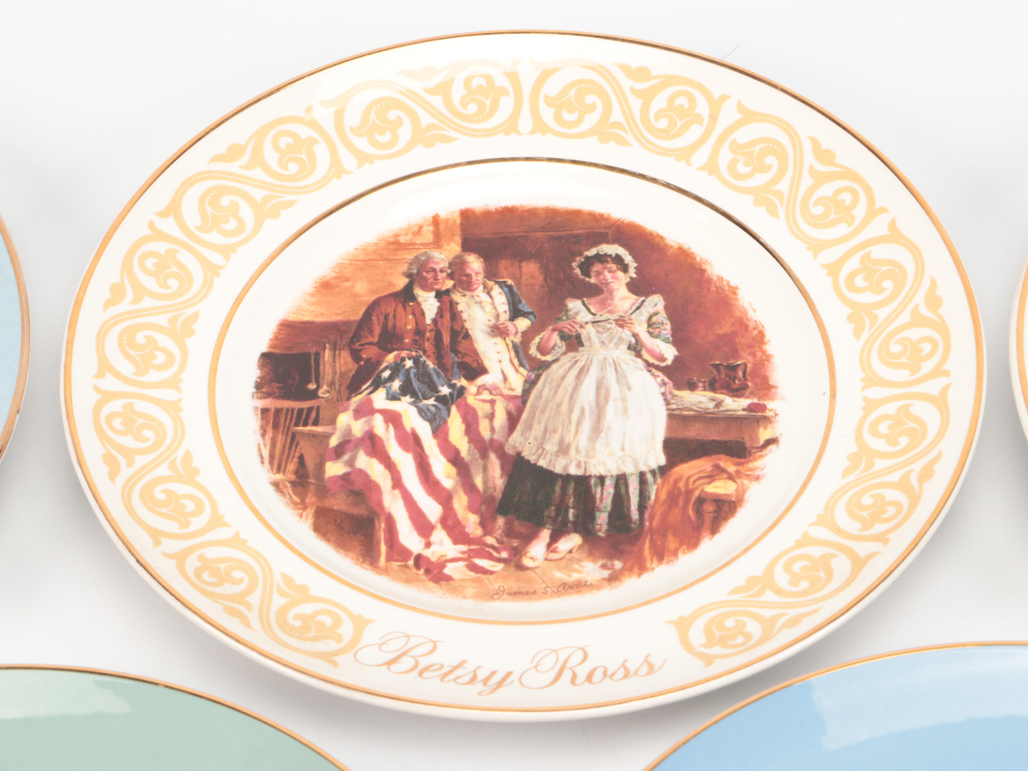 Avon Commemorative Plates with Other Floral Plate