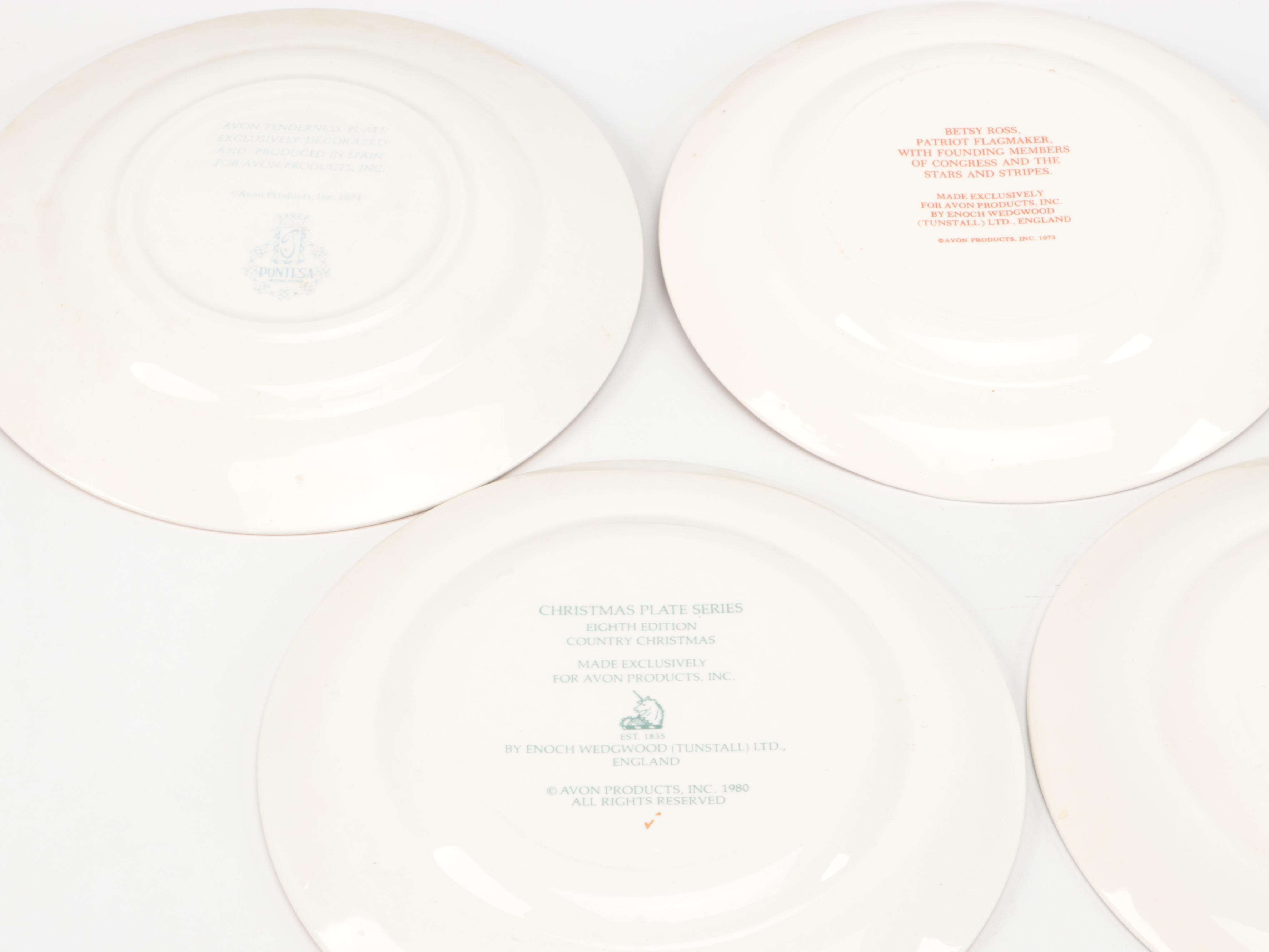 Avon Commemorative Plates with Other Floral Plate