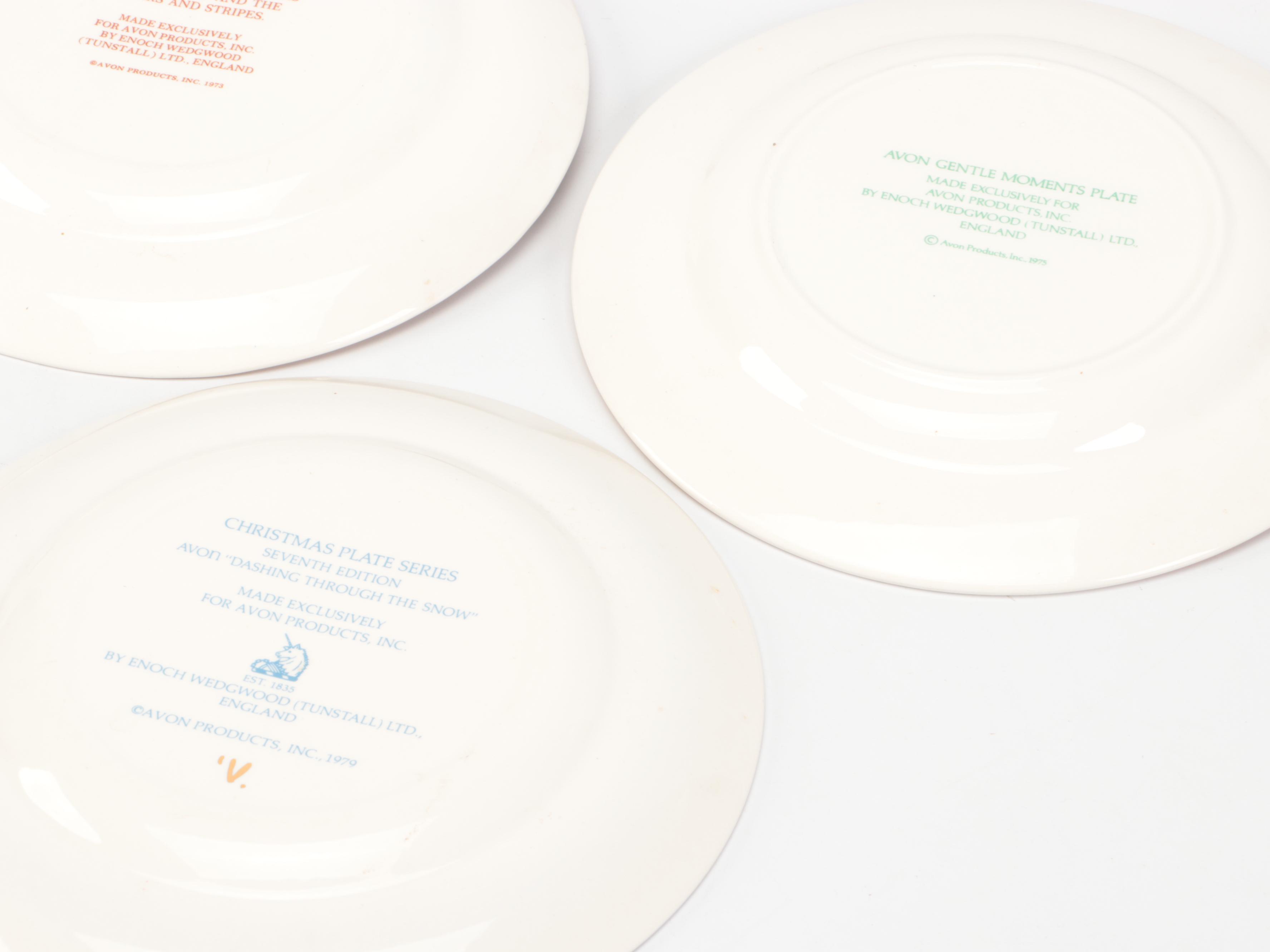 Avon Commemorative Plates with Other Floral Plate
