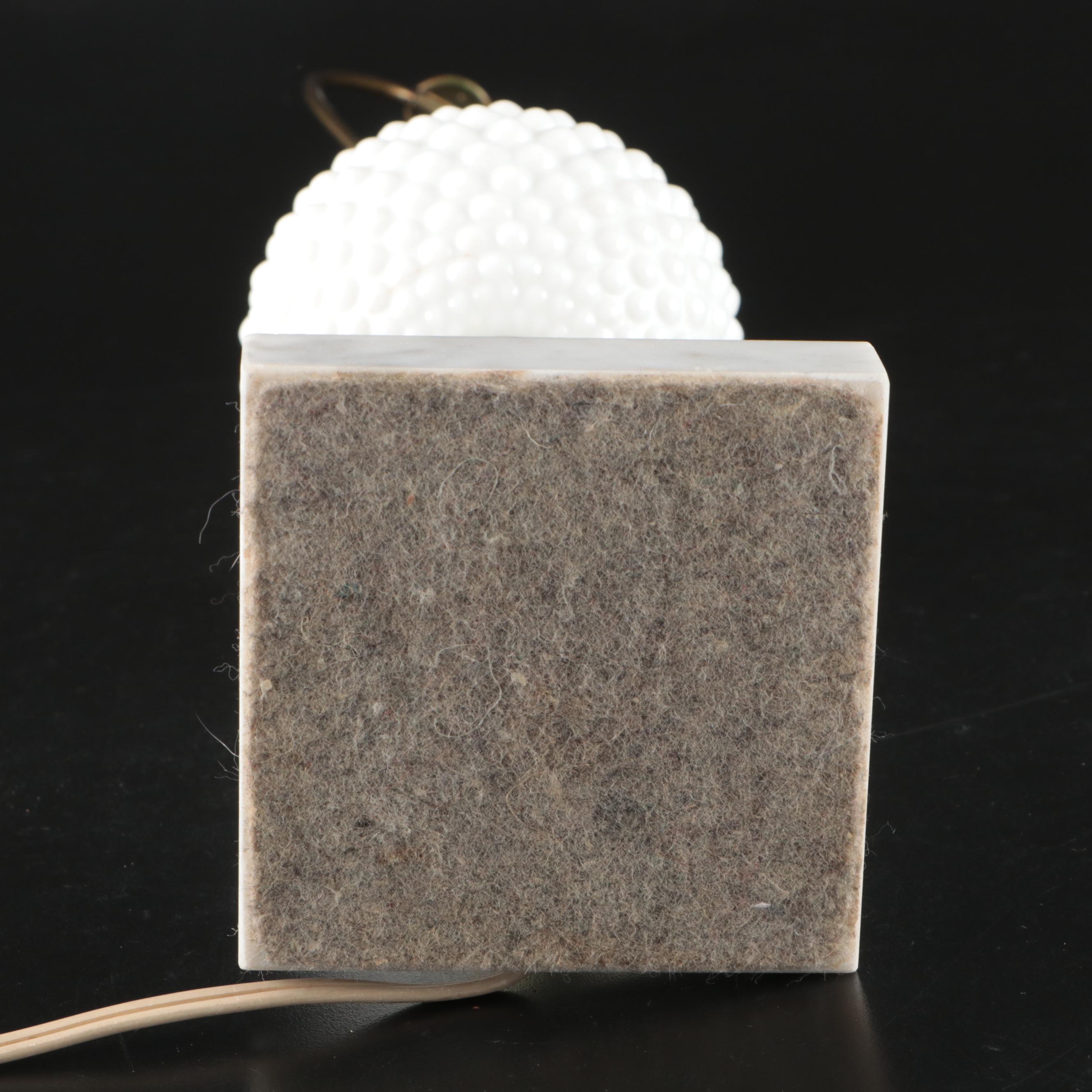 Victorian Style Hobnail Milk Glass Table Lamp on Marble Base