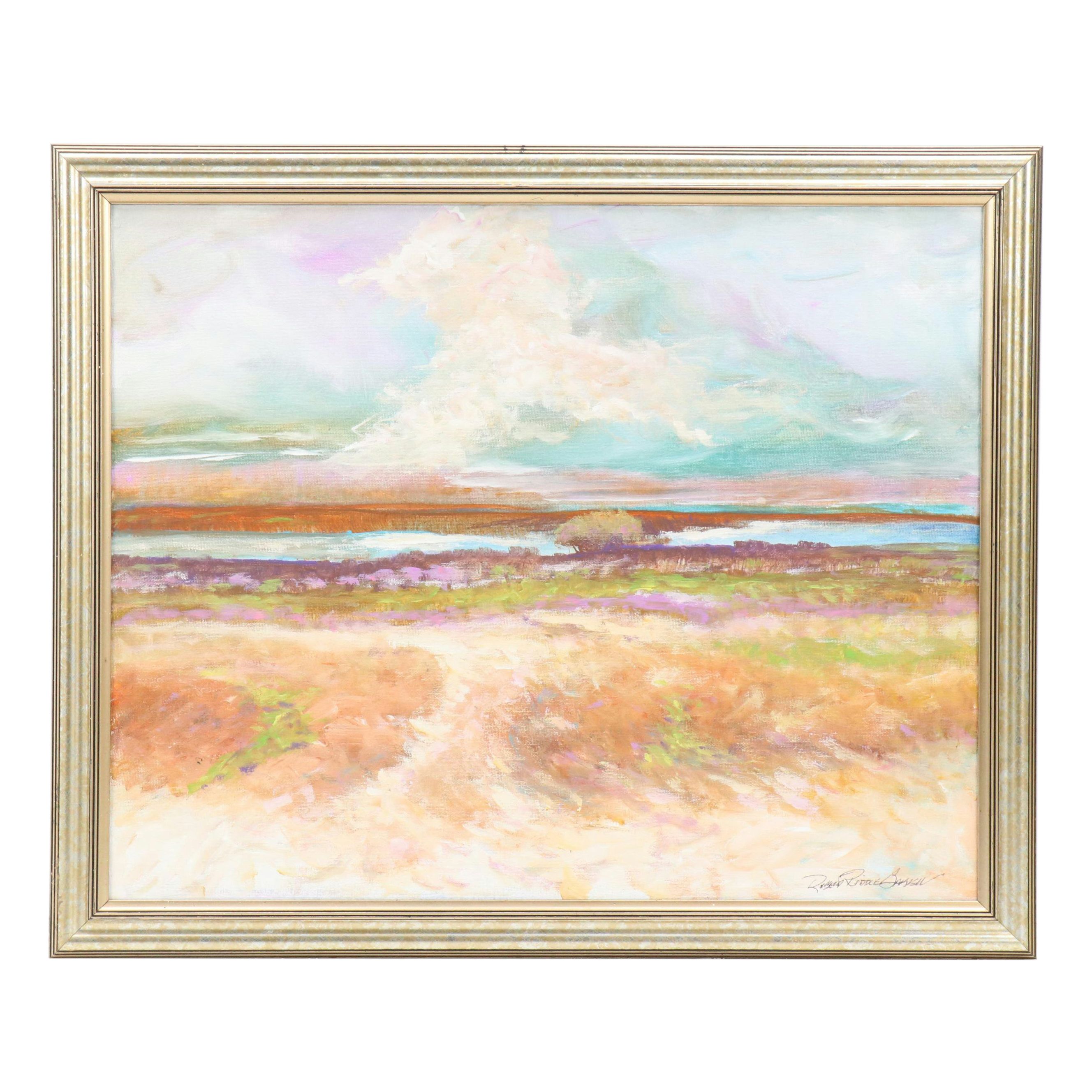 Robert Riddle Baker Acrylic Landscape Painting "The Path to the Horizon," 2024