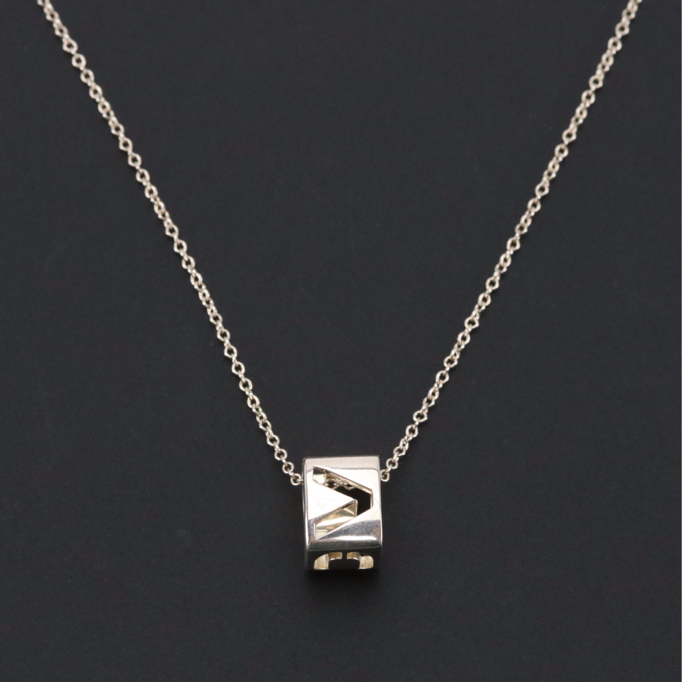 Tiffany & Co. Sterling Cut Out Love Necklace