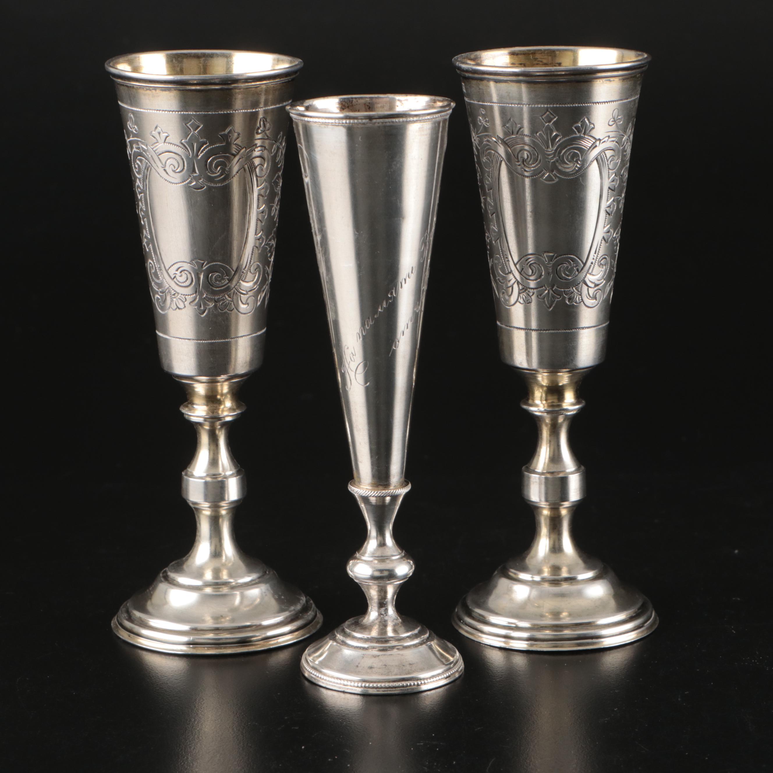 800 Silver Russian Kiddush Cups, 1896