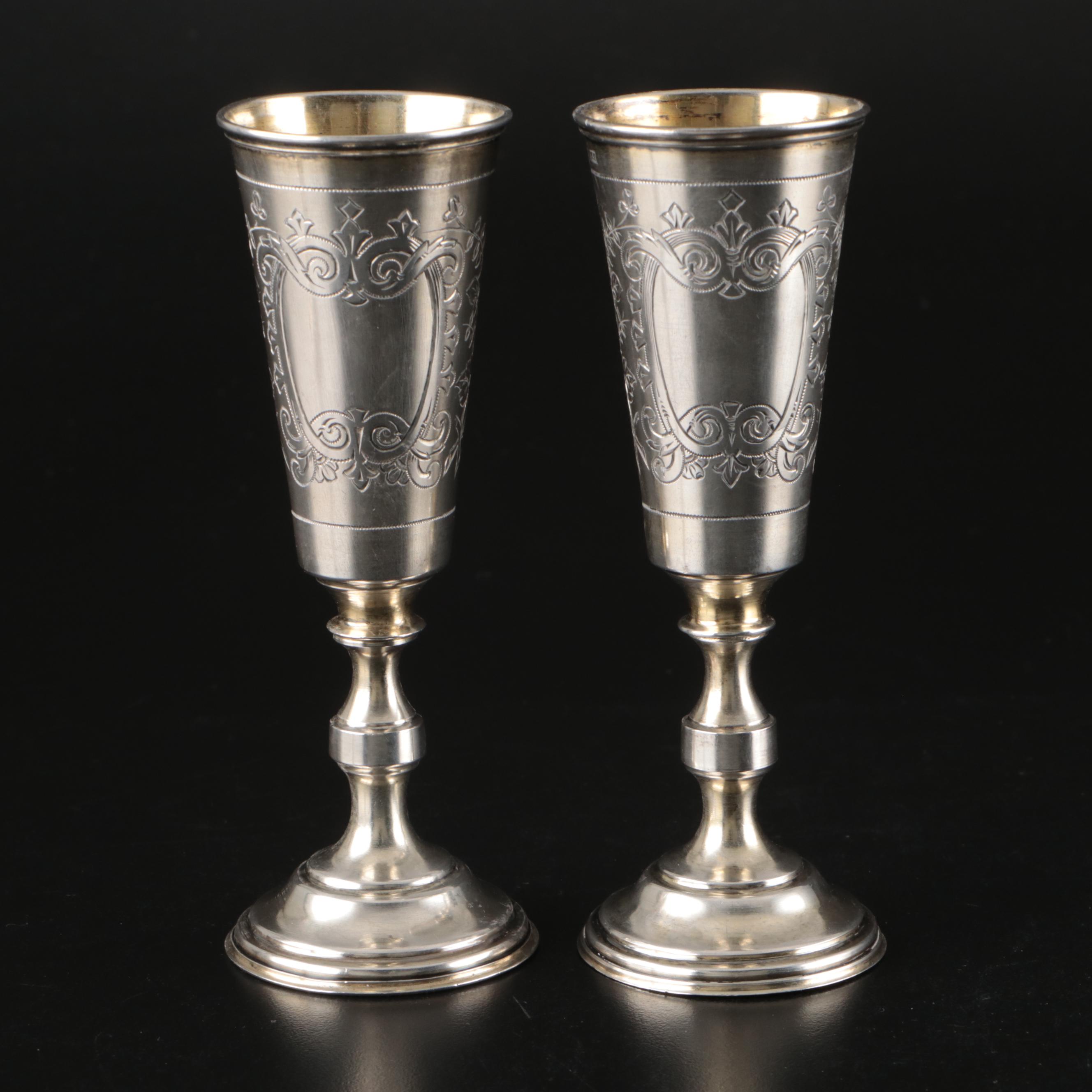 800 Silver Russian Kiddush Cups, 1896