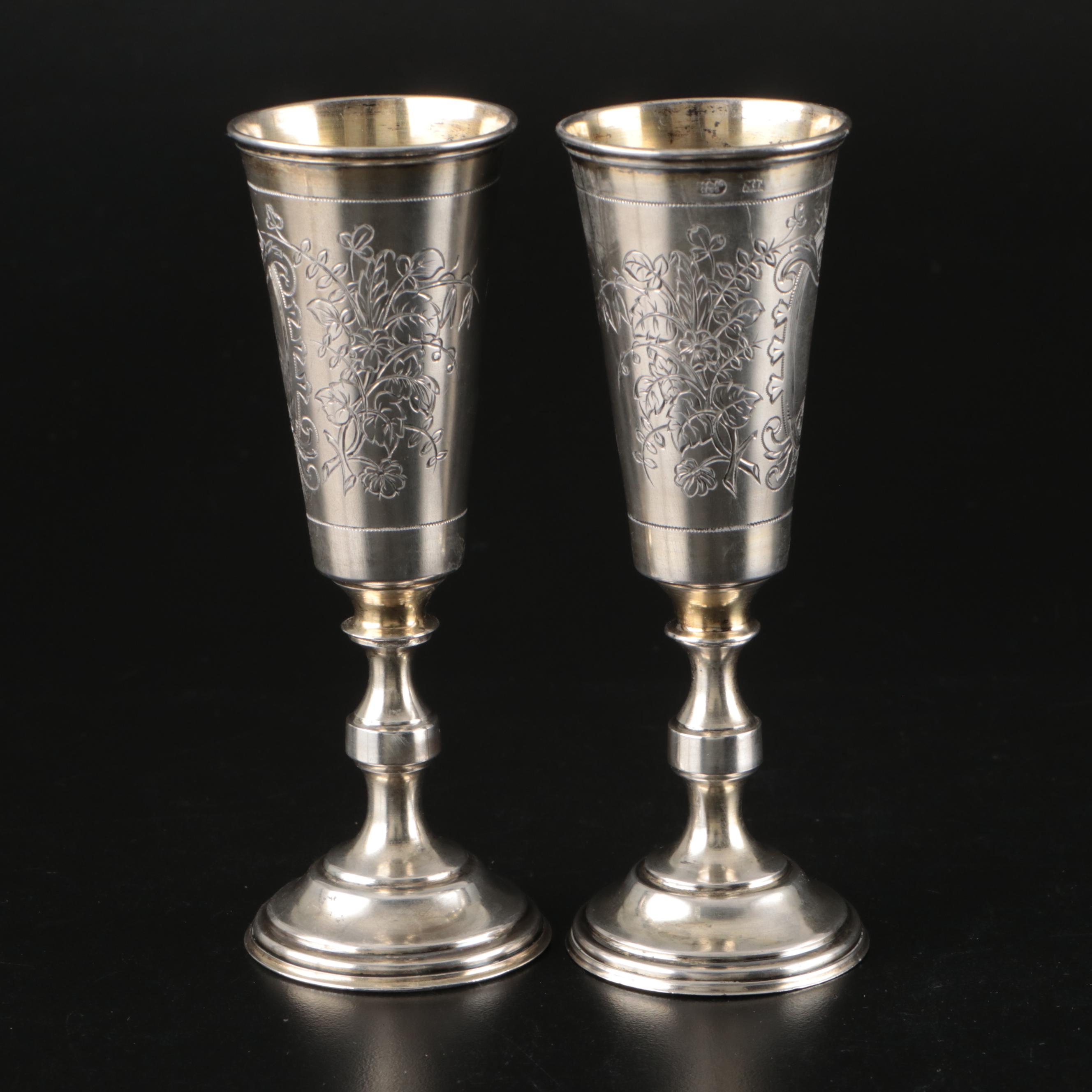 800 Silver Russian Kiddush Cups, 1896