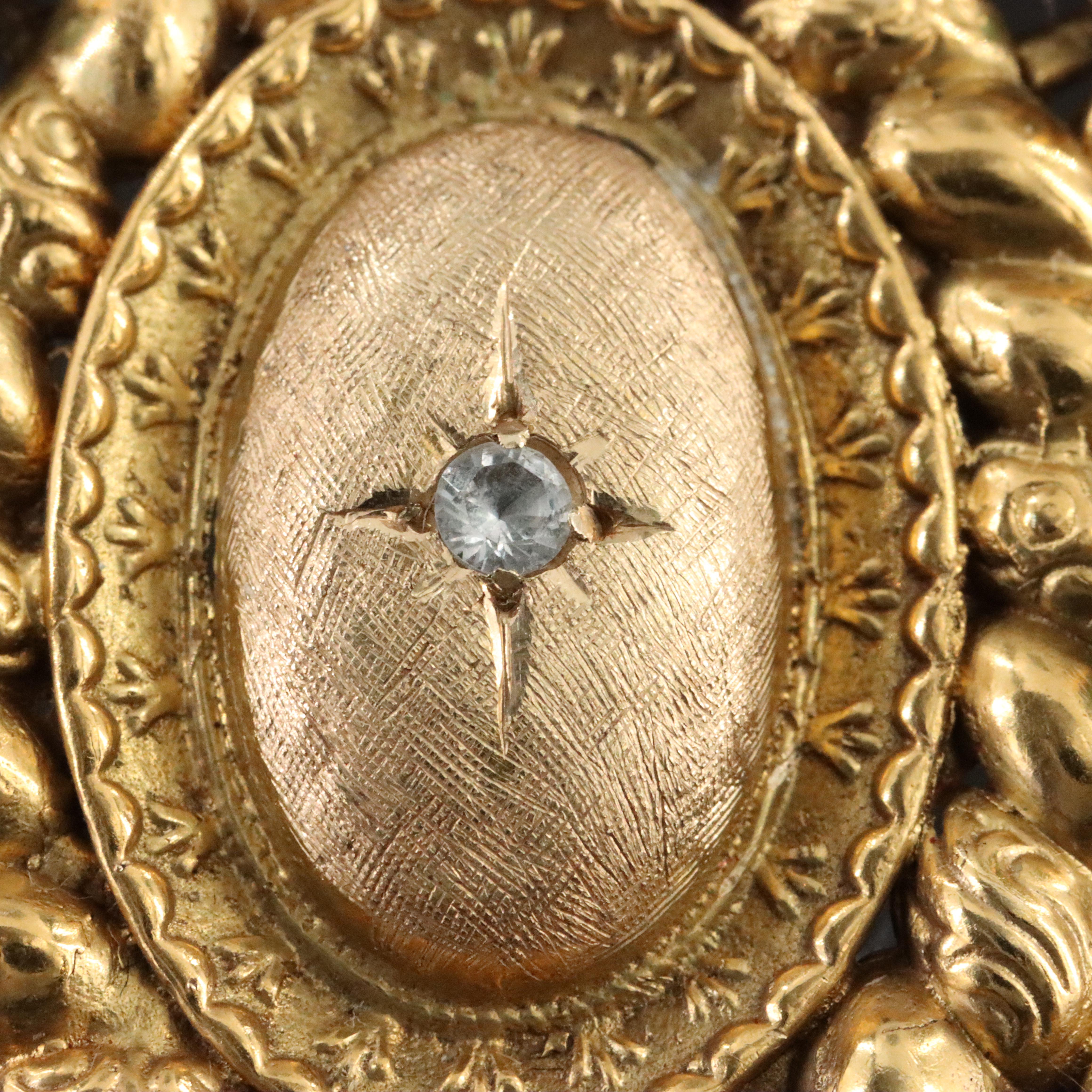 Vintage 14K Emerald and White Topaz Converter Brooch