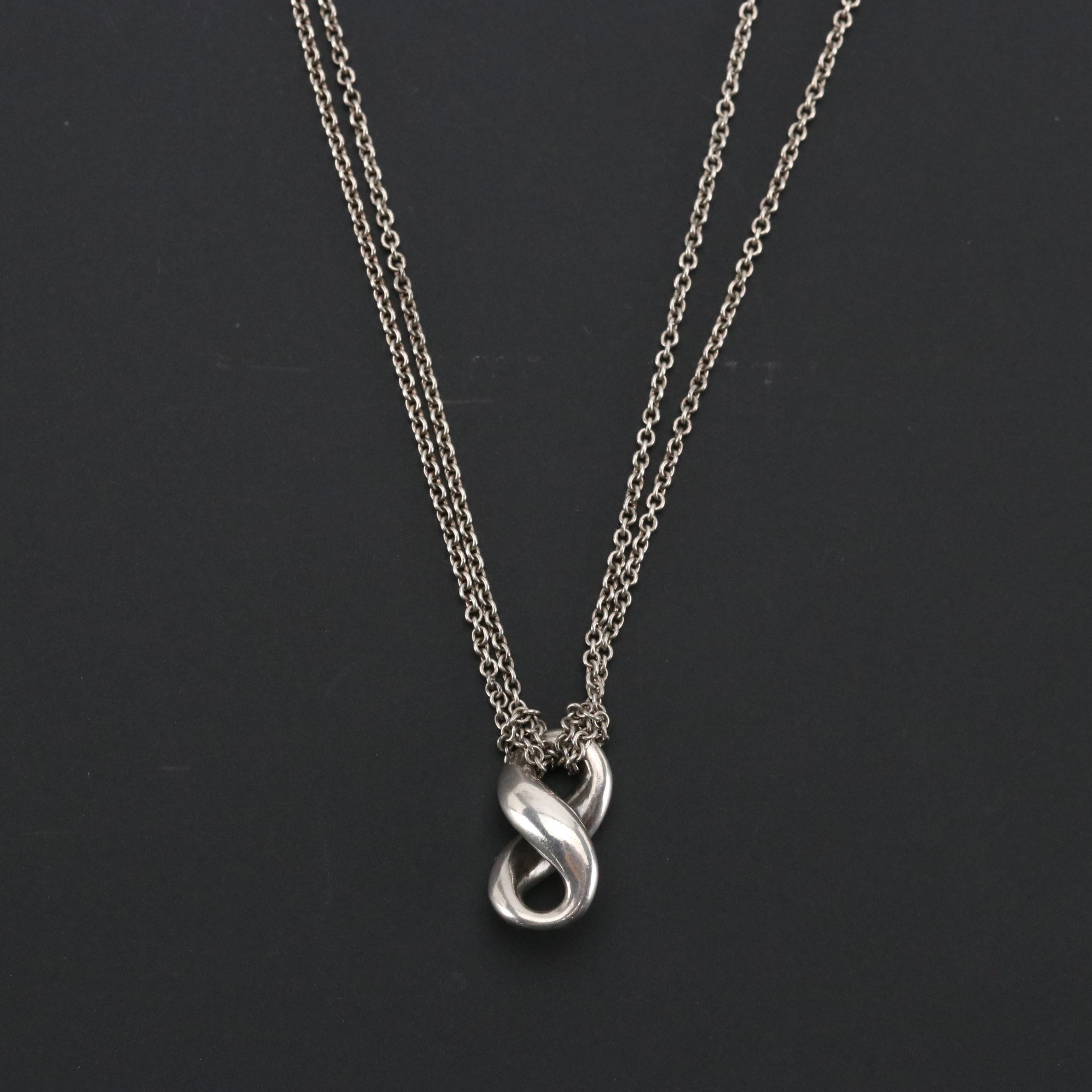 Tiffany & Co. Sterling Double Chain Infinity Necklace