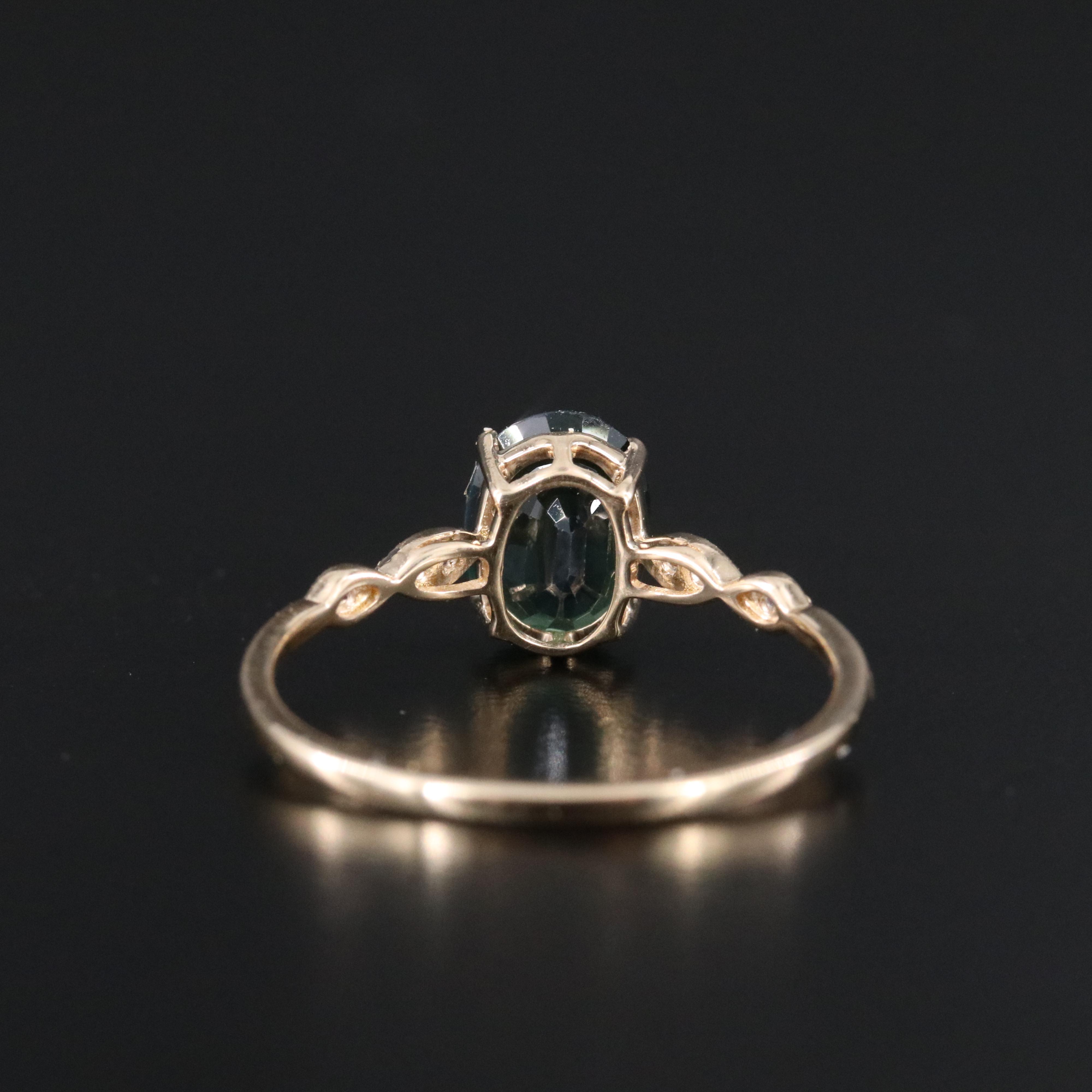 14K 1.34 CT Blue and White Sapphire Ring