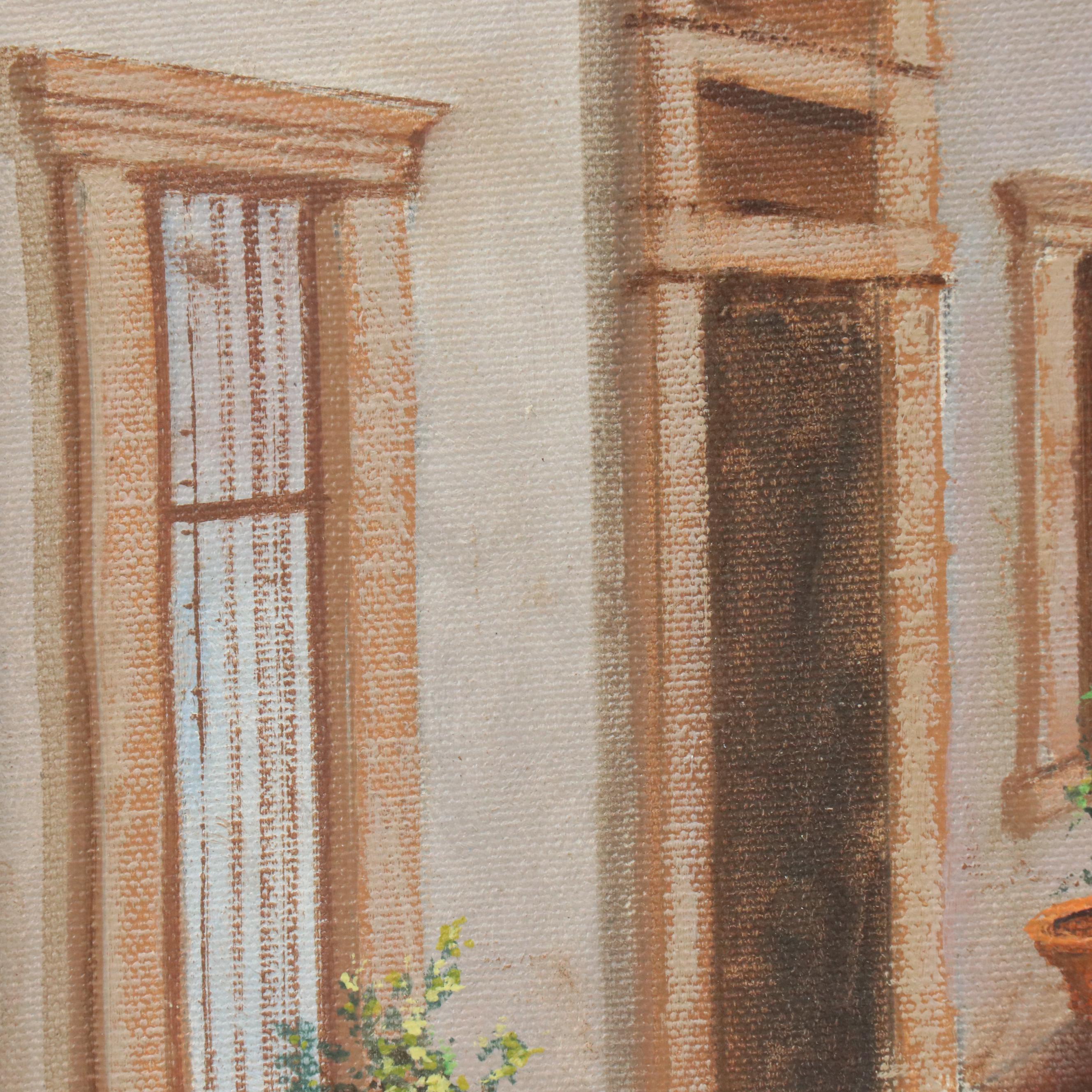 R. A. Bonini Oil Painting of Mission California Arches, 1969