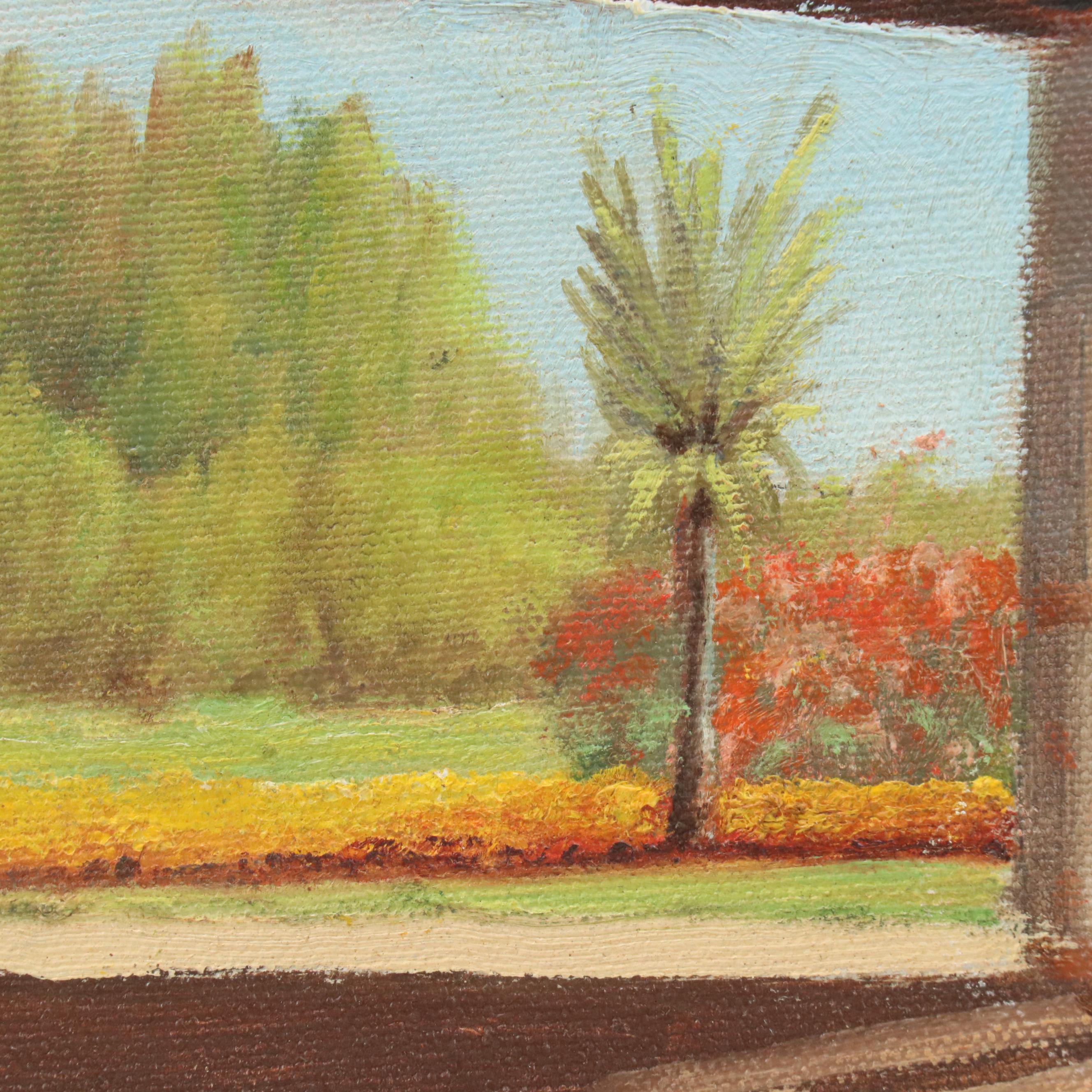 R. A. Bonini Oil Painting of Mission California Arches, 1969