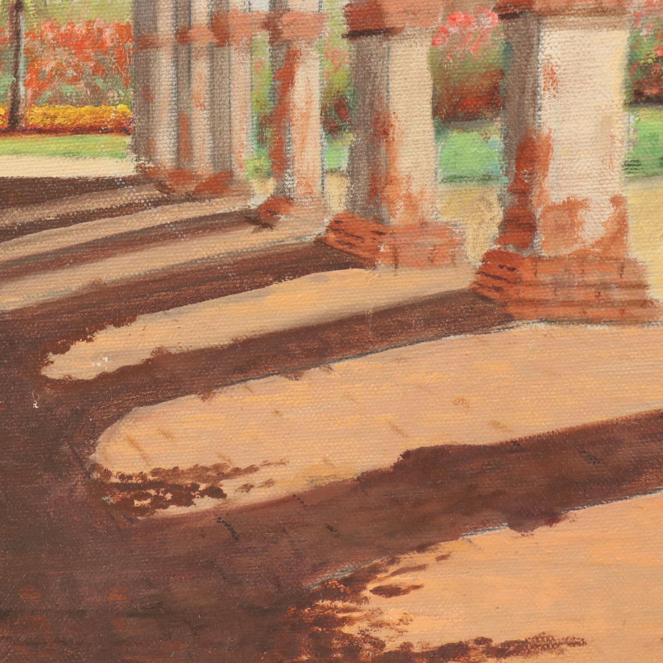 R. A. Bonini Oil Painting of Mission California Arches, 1969