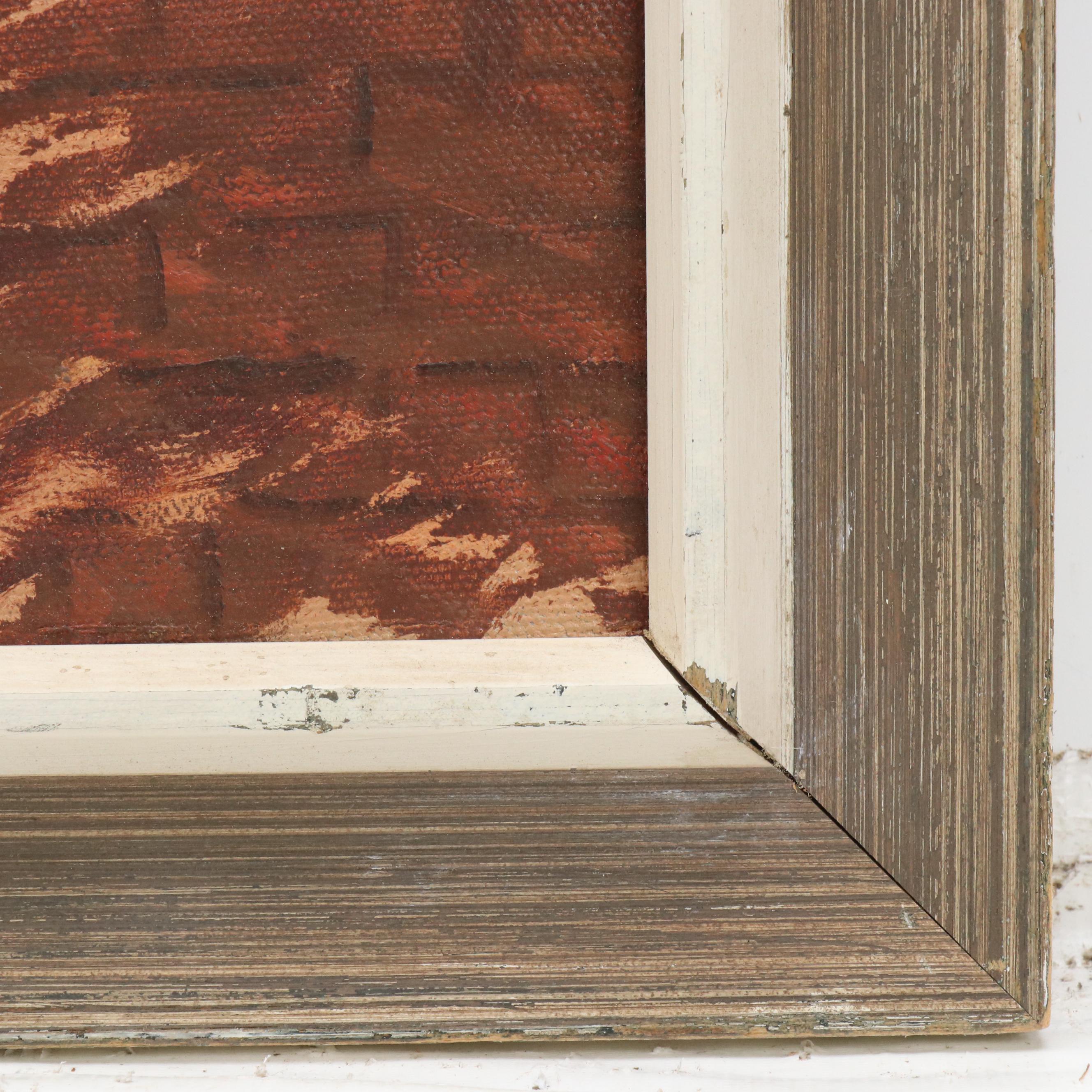 R. A. Bonini Oil Painting of Mission California Arches, 1969