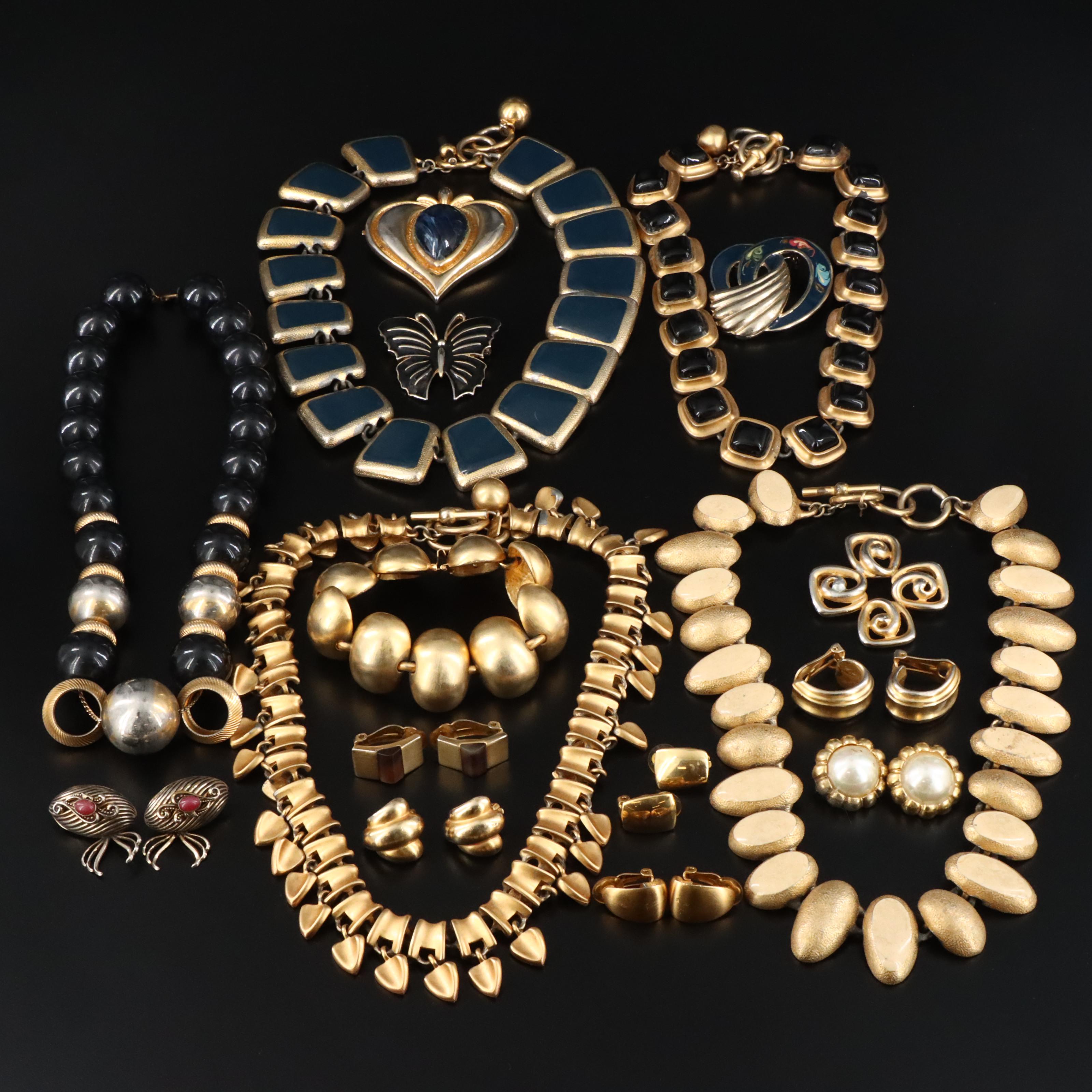 Vintage Gold-Tone Costume Jewelry Selection