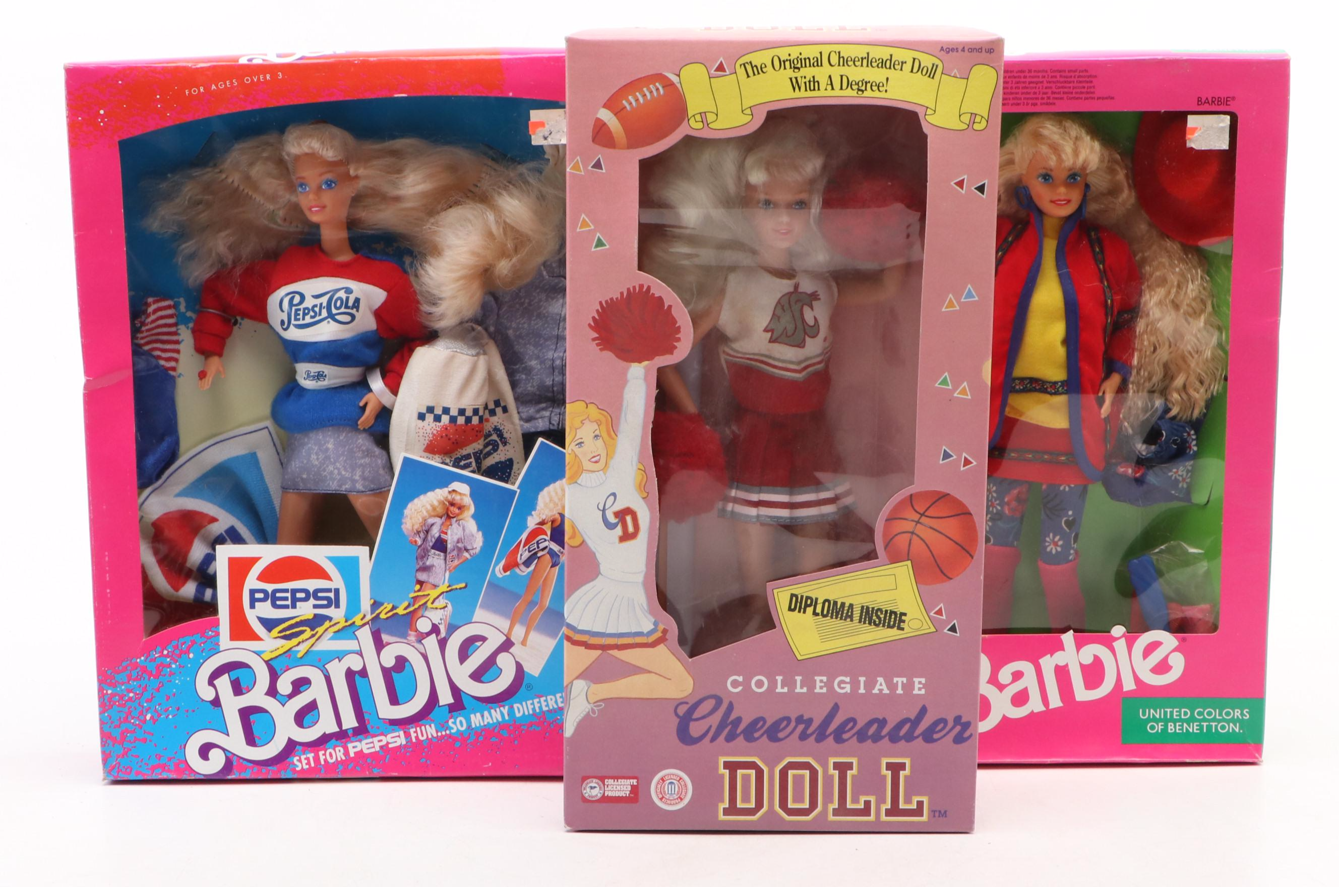 Mattel "Pepsi Spirit Barbie," "7-UP Active Wear" with More Dolls and Clothes