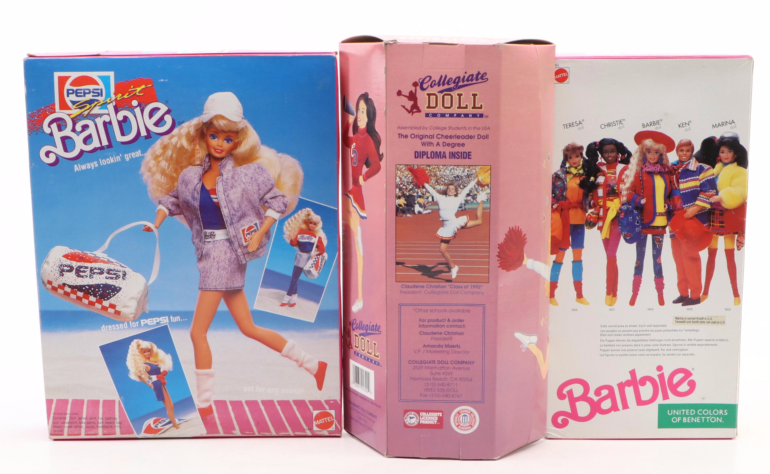 Mattel "Pepsi Spirit Barbie," "7-UP Active Wear" with More Dolls and Clothes