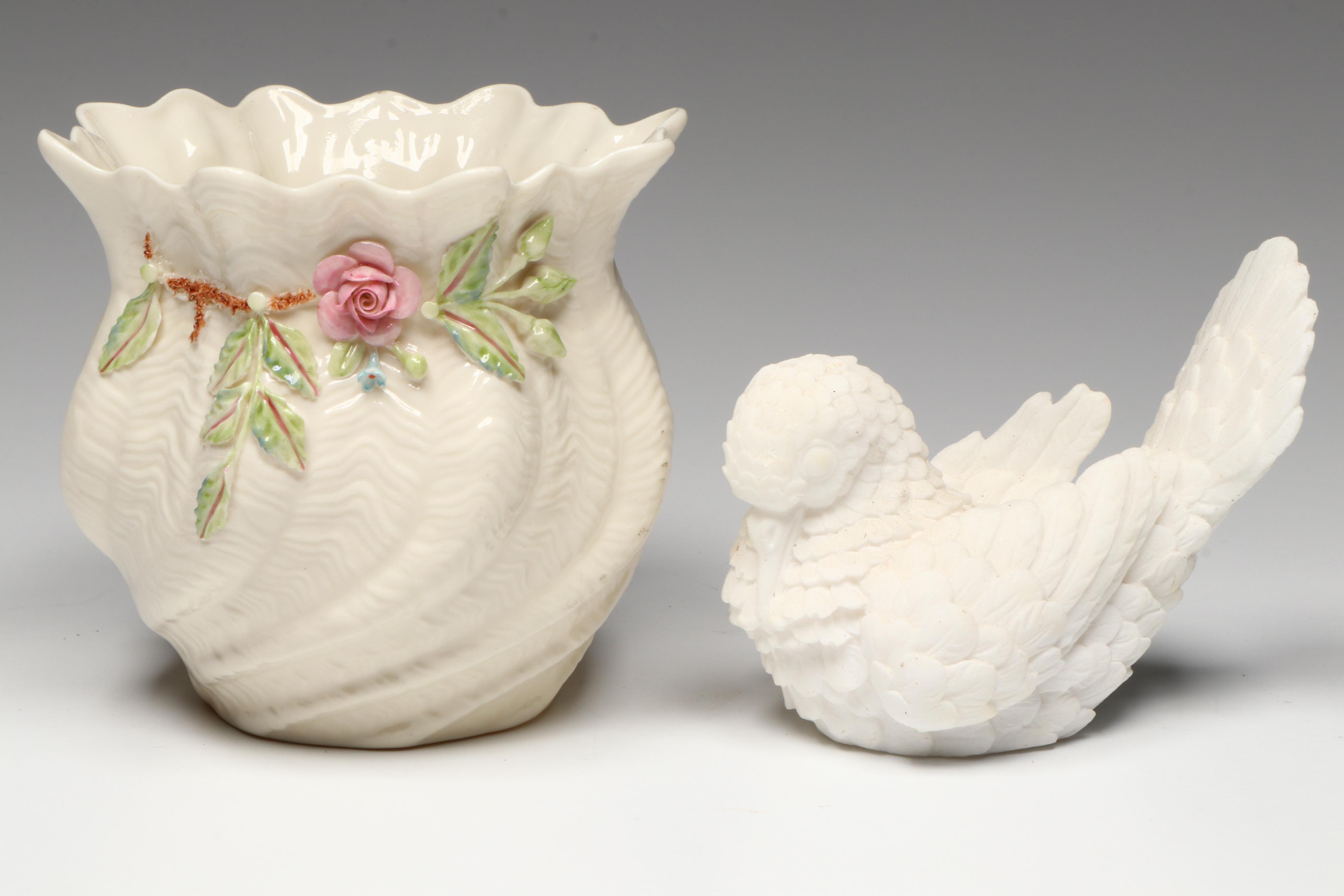 Belleek "Millennium 2000" Porcelain Vase and More Ceramic Table Décor