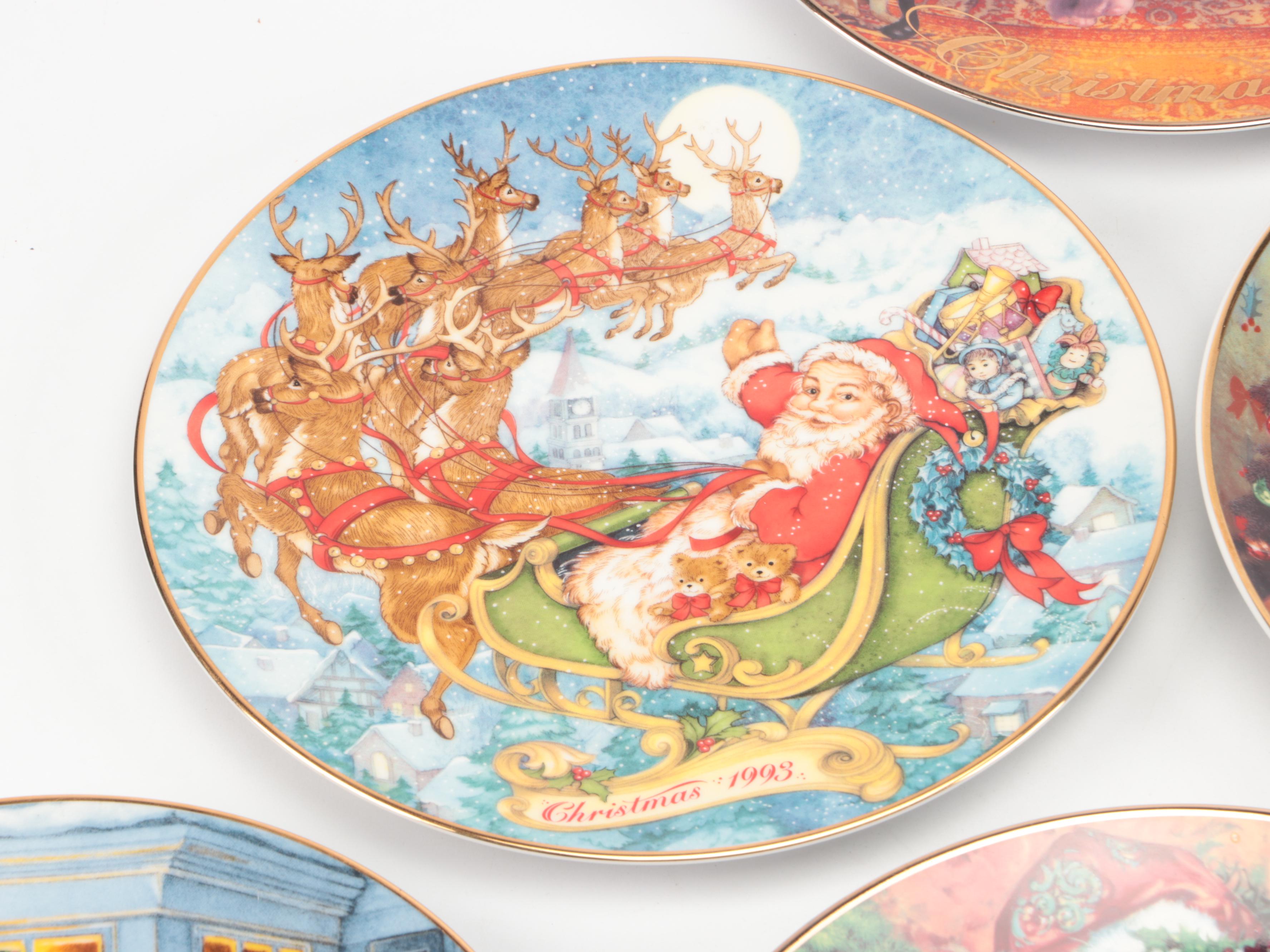 Avon "Heavenly Dreams," "Greetings From Santa," and other Holiday Plates