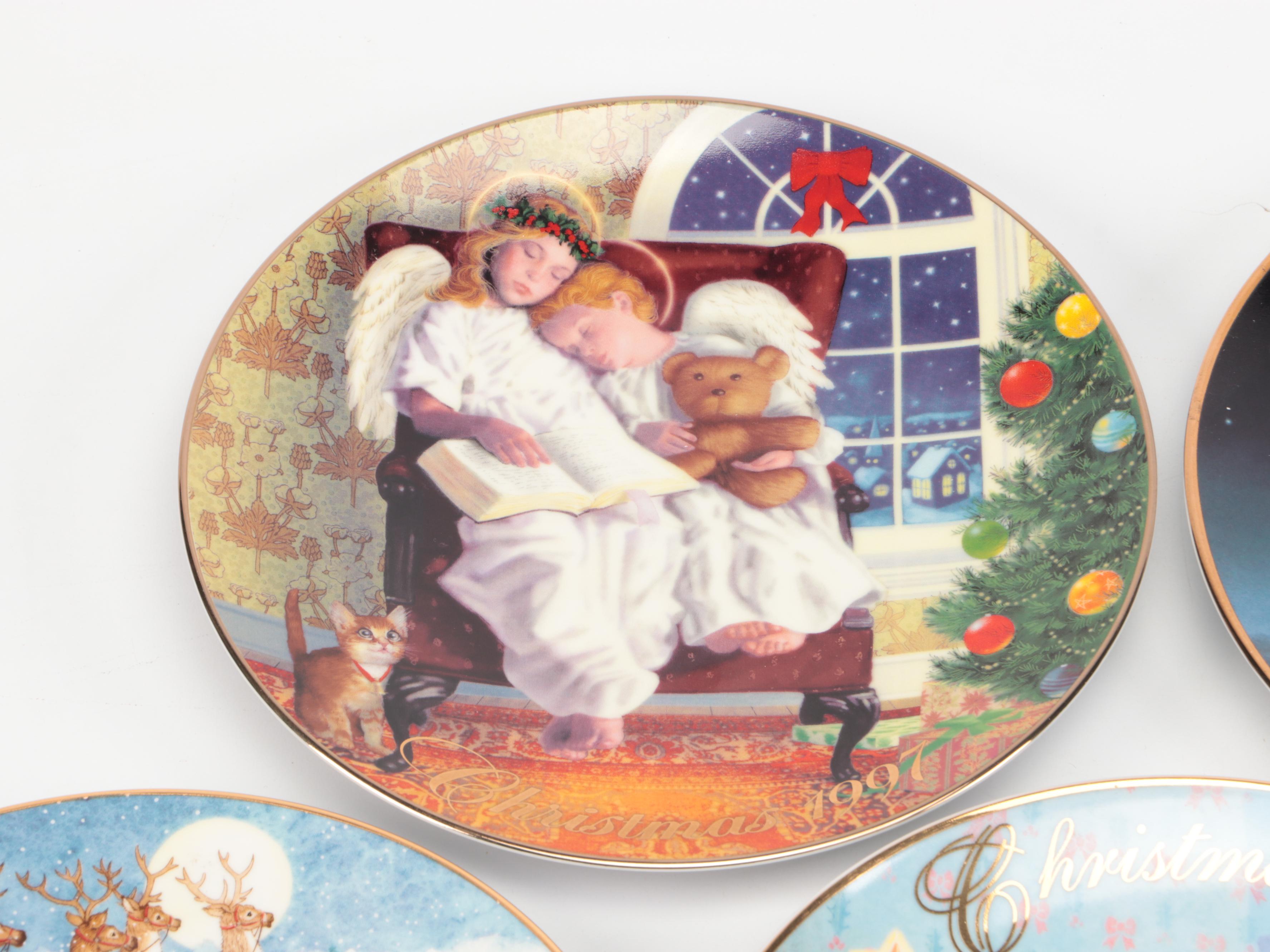 Avon "Heavenly Dreams," "Greetings From Santa," and other Holiday Plates