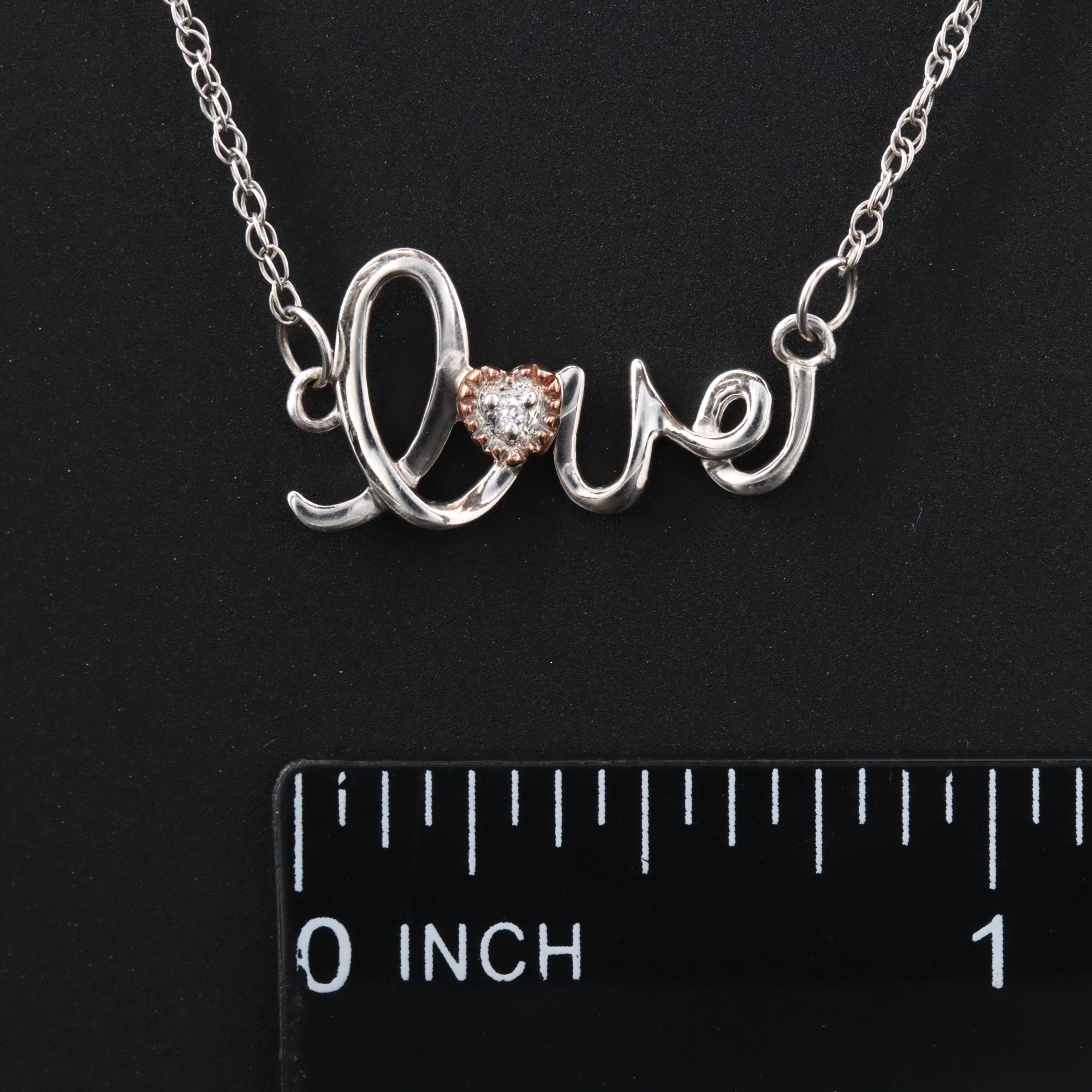 Sterling CZ Love Necklace
