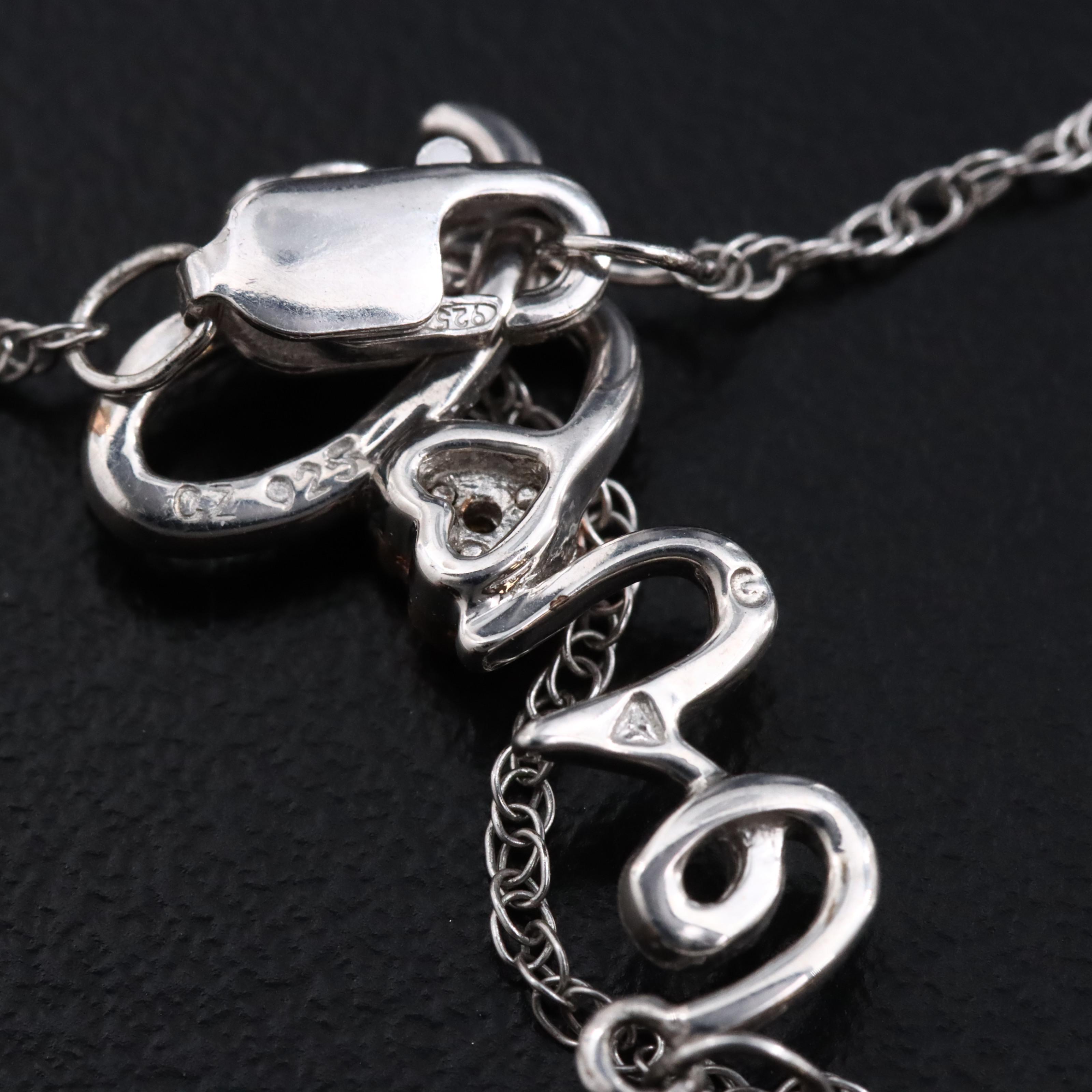 Sterling CZ Love Necklace