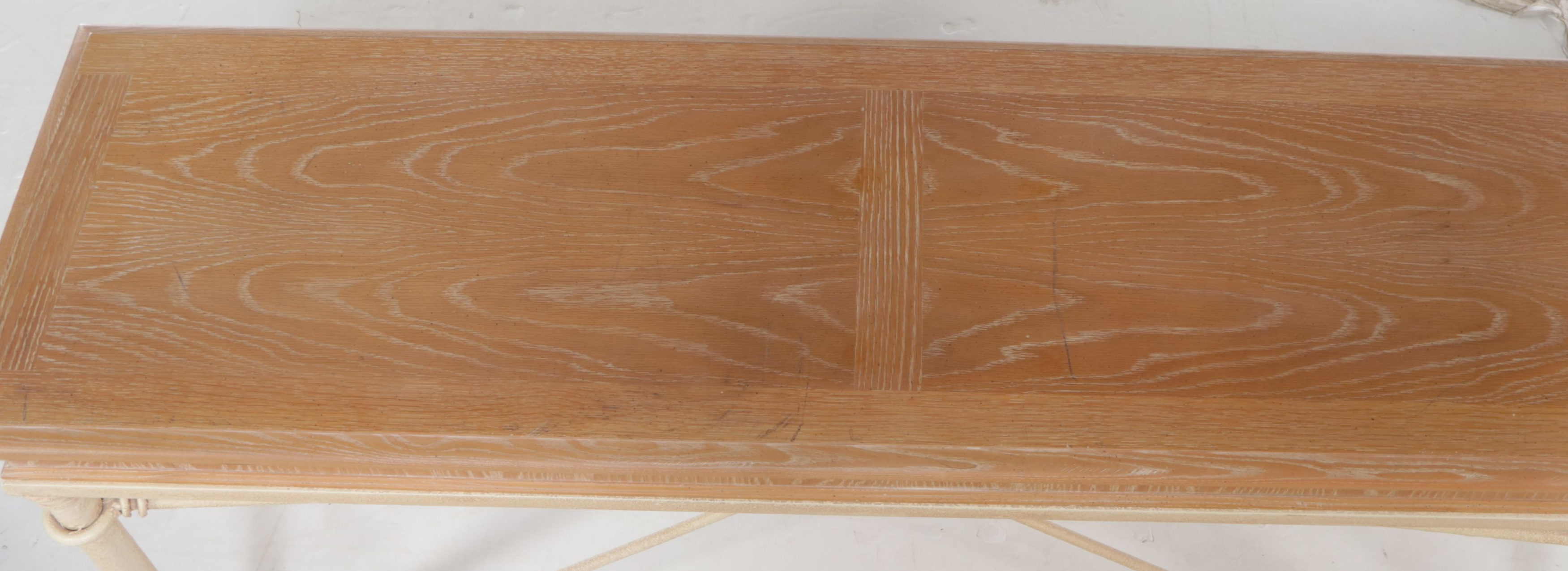 Lane Neoclassical Style Oak and Metal Console Table with Other End Table