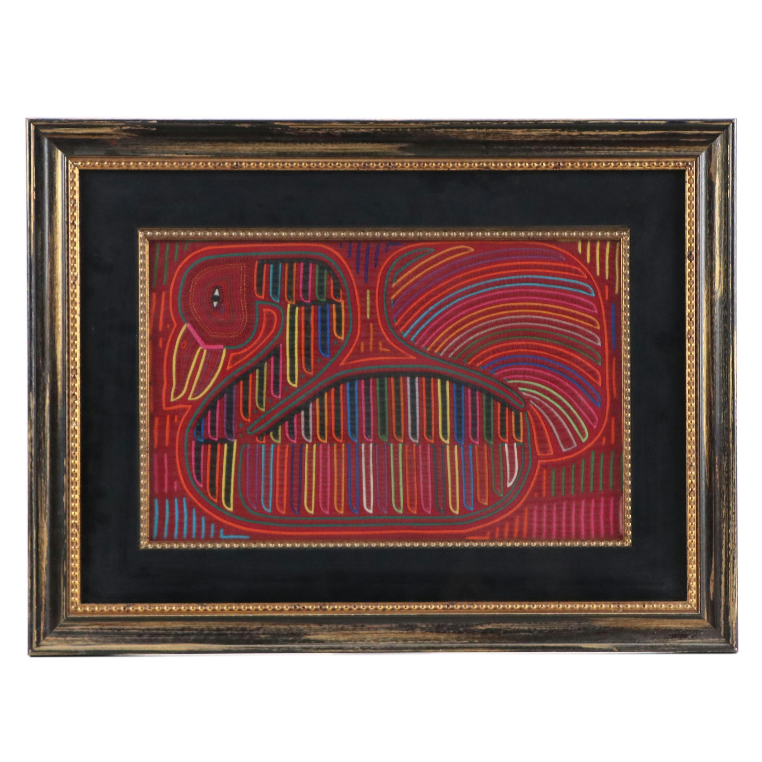 Kuna Mola Textile Folk Art of Bird, Late 20th/Early 21st Century