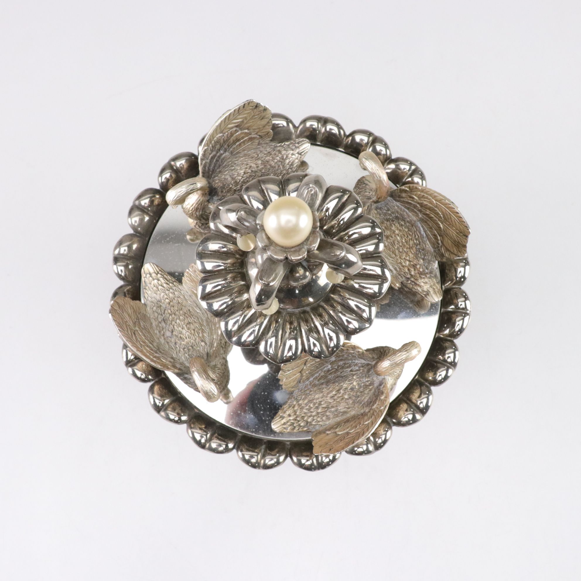 Wallace "Swan Lake" Silver Plate Music Carousel & Mirror